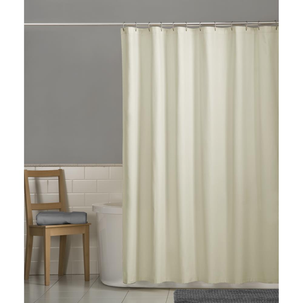  72639 BONE 70-in L Bone Solid Polyester Shower Liner