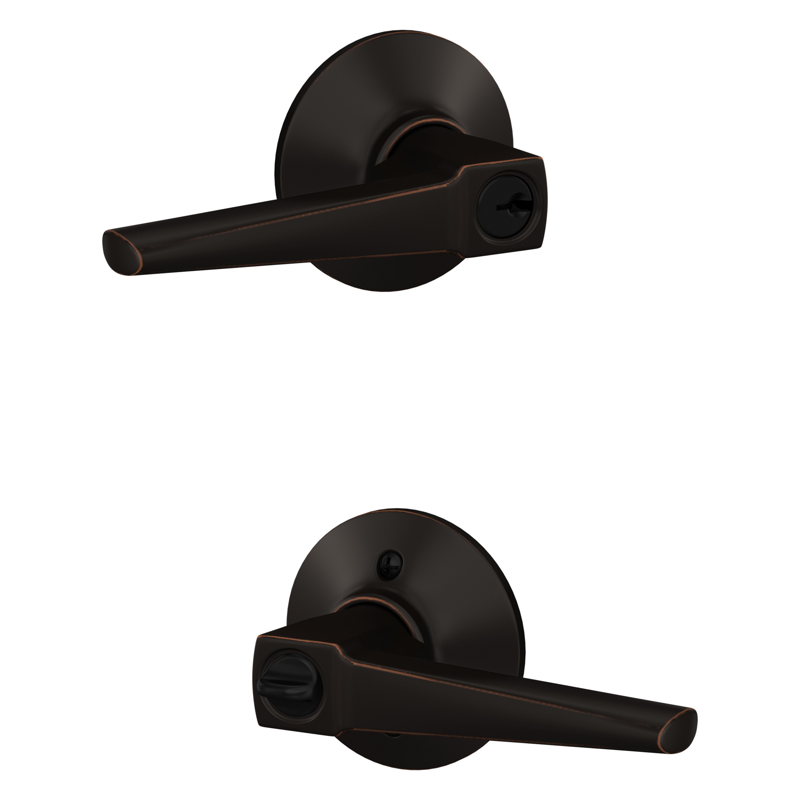 Schlage F51A ELR 716 PLY Custom Custom Eller - Plymouth Aged Bronze Universal Exterior Keyed entry Door Handle