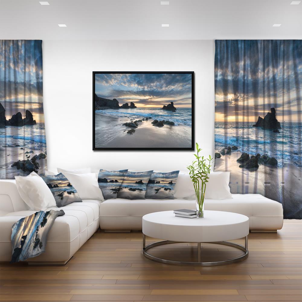 Designart Wood Floater Frame 18-in H x 34-in W Coastal Print on Canvas ...