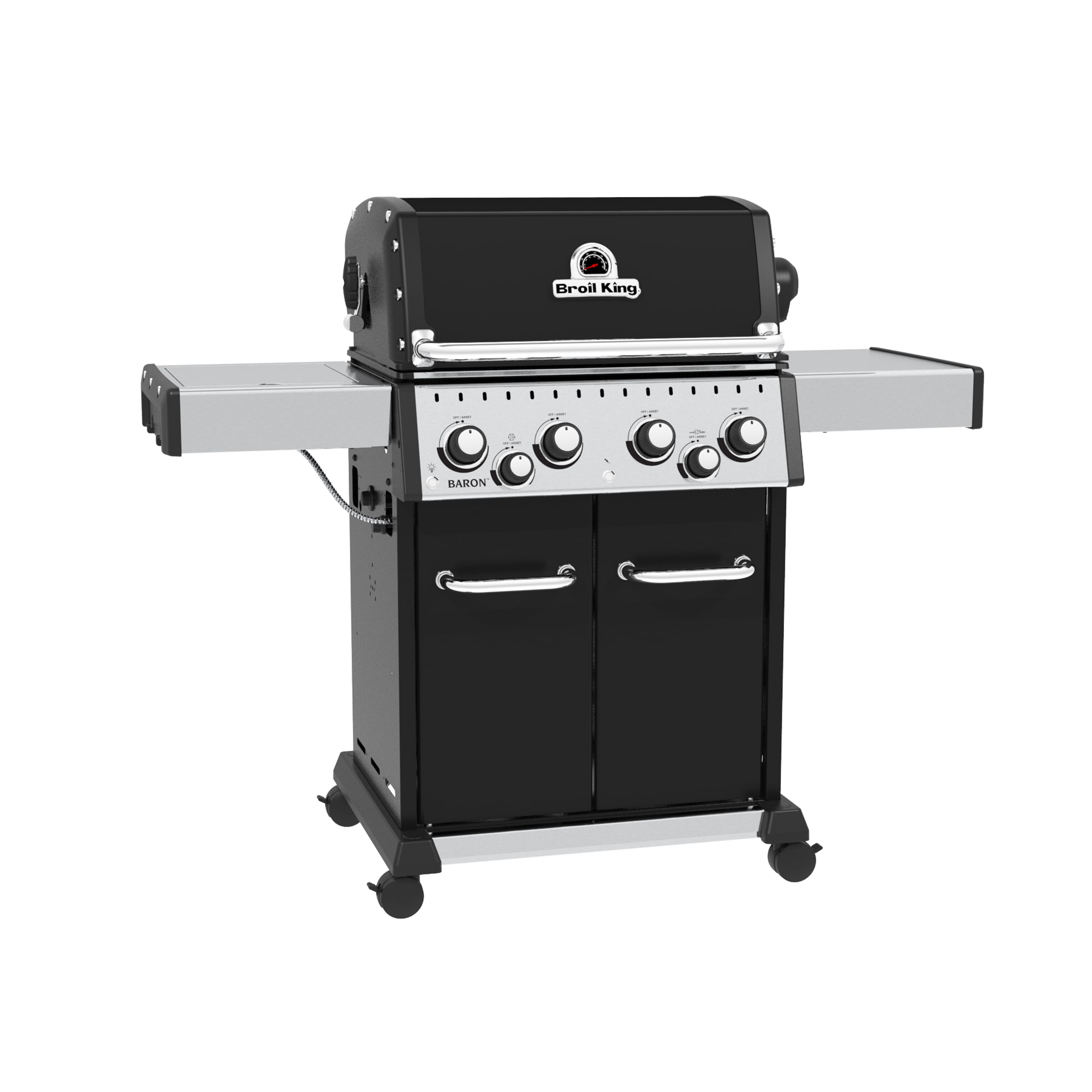 Outlaw krystal Henfald Broil King Baron 490 Pro Black 4-Burner Liquid Propane Gas Grill with 1  Side Burner in the Gas Grills department at Lowes.com