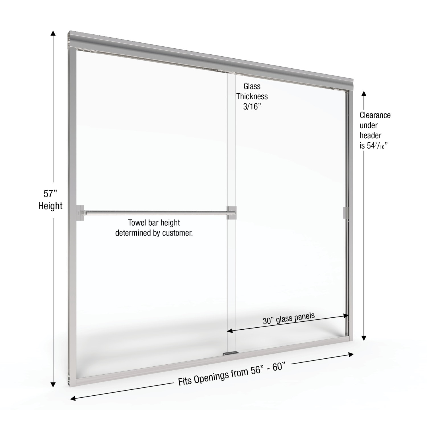 Basco CLCH05A6057XPBN Bathtub-Doors - View #2