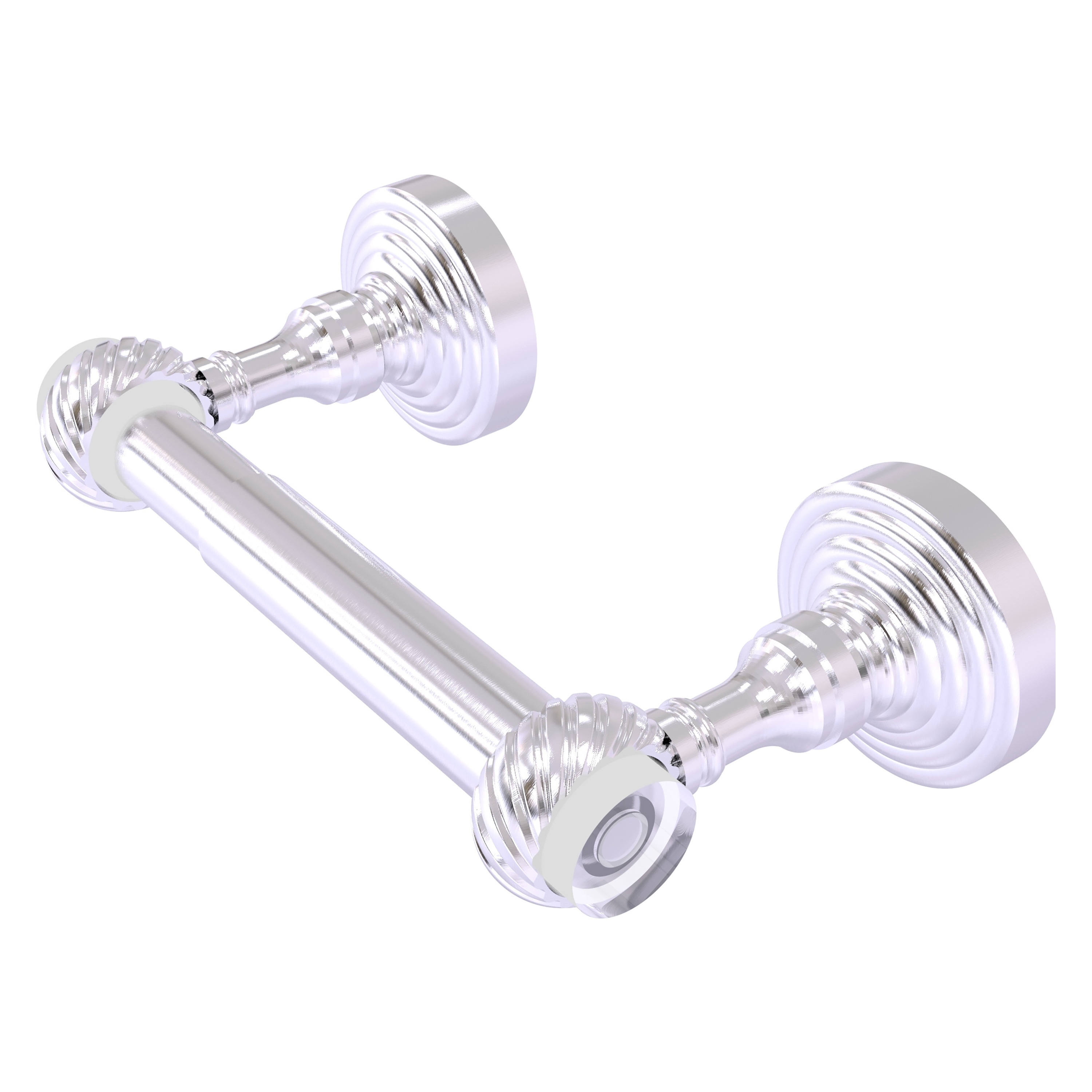 Allied Brass PG-24T-SCH Pacific Grove Satin Chrome Wall mount Double post Toilet Paper Holder 1 -Rolls with Storage