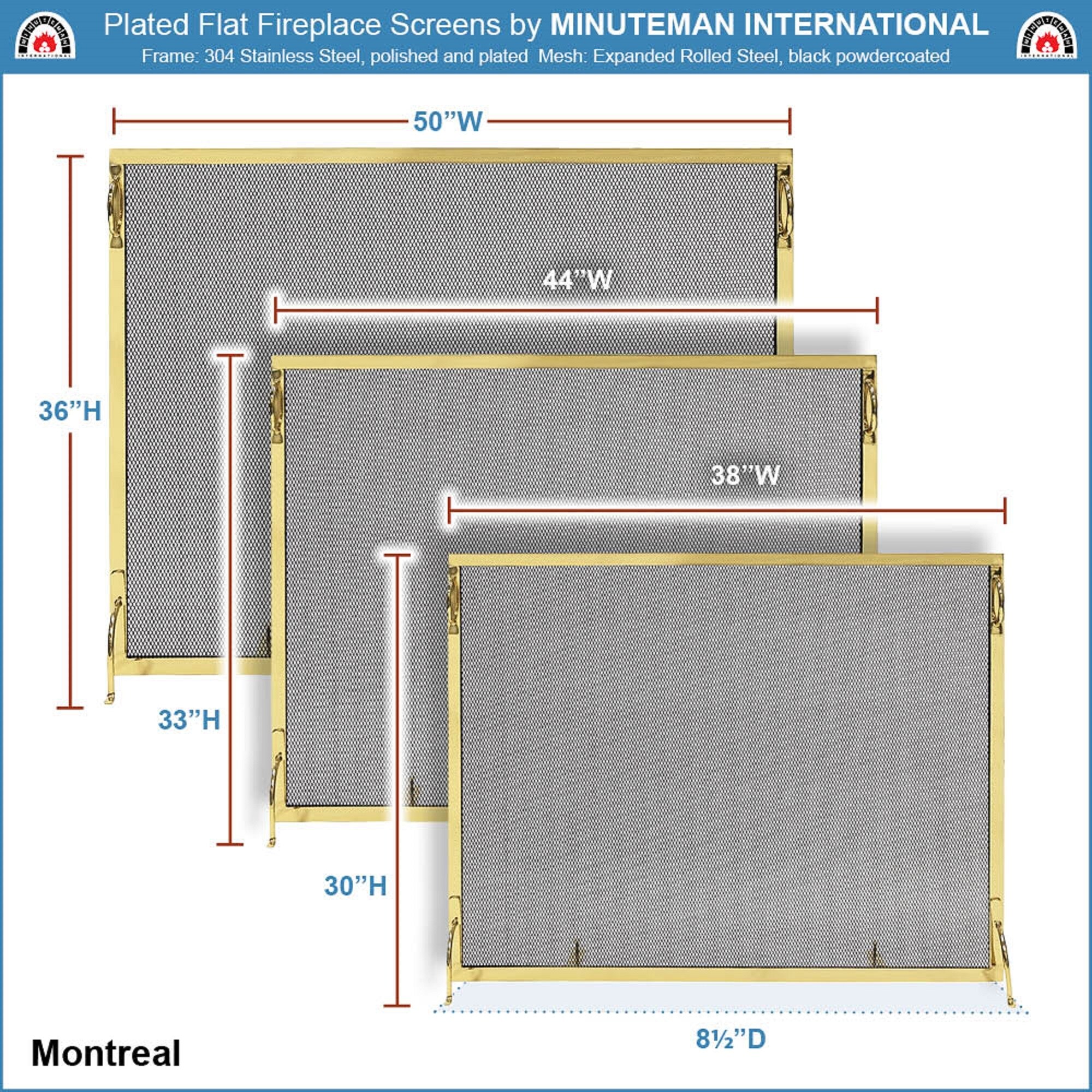 Minuteman International SSM-5036BR Fireplace-Screens - View #3
