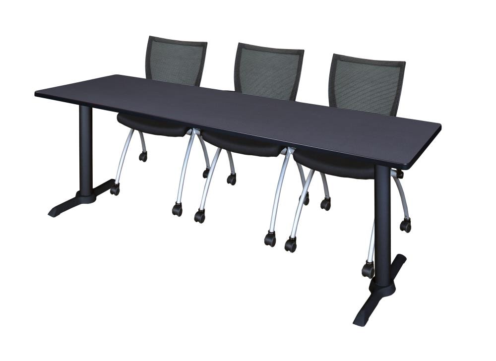 Regency MTRCT8424GY09BK Training Gray 4-Person Training Table (84-in W x 29-in H)