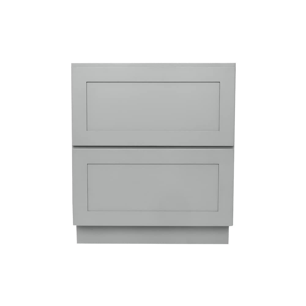 RELIABILT LS-SG-DB30-2 Overlake 30-in W x 34.5-in H x 24-in D Gray 2 -Drawers Drawer Base Ready to assemble Plywood Cabinet (Recessed Panel Shaker)