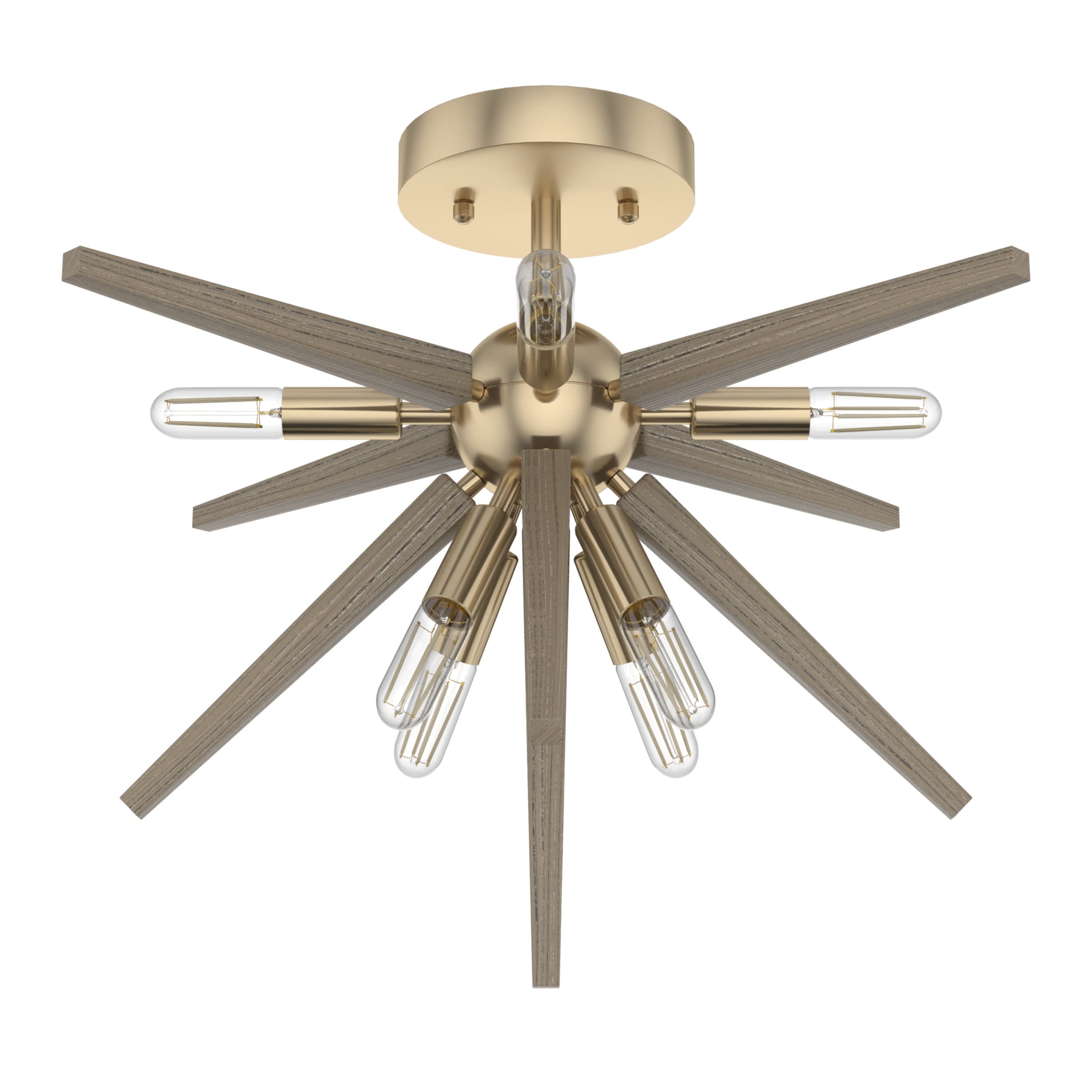 Hunter 19347 Jupiter Star 8 -Light 18.5-in Satin Gold Semi Flush Mount Light
