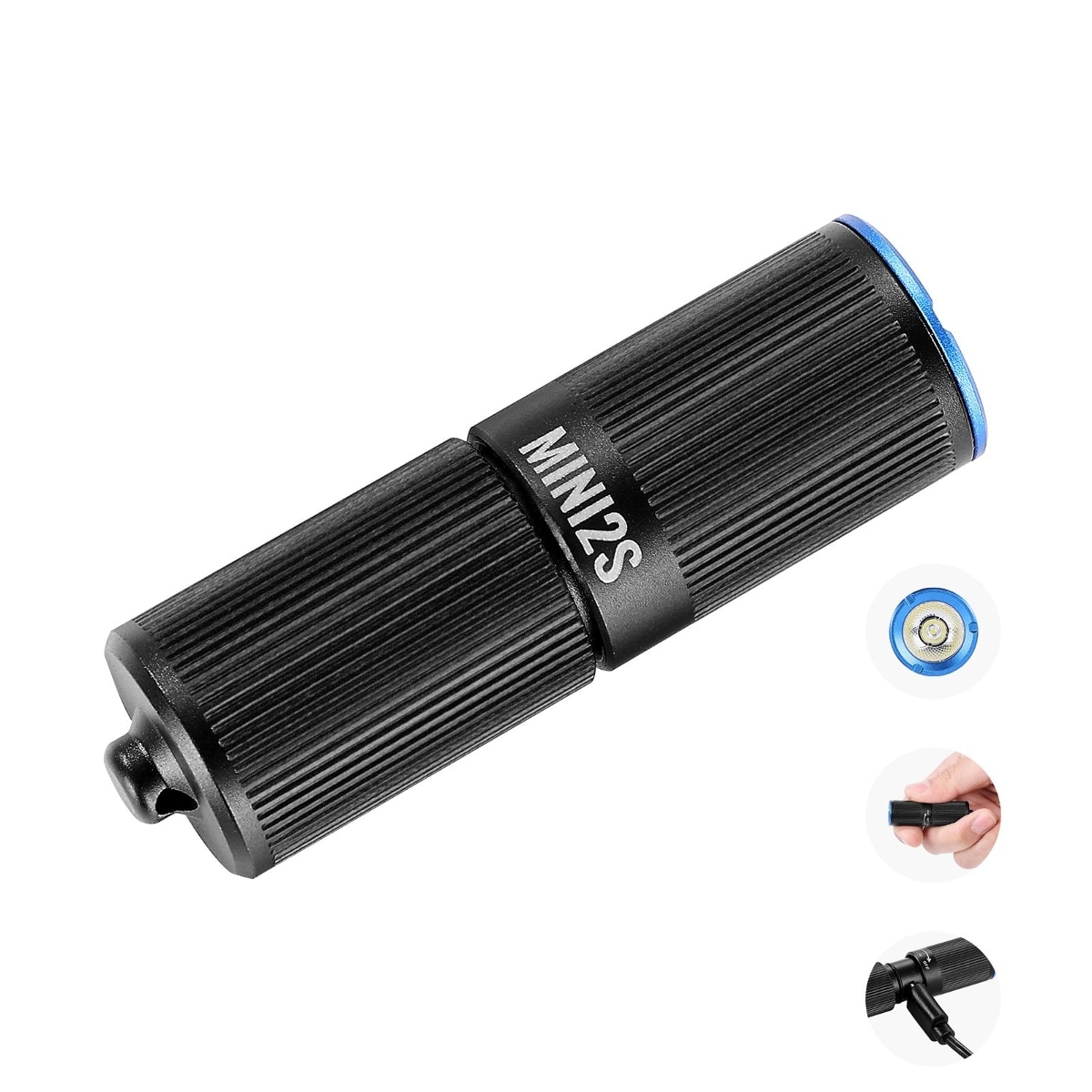 Tooliom Rechargeable Keychain Flashlight 200 Lumens Mini Pocket EDC Light IPX7 Waterproof Black