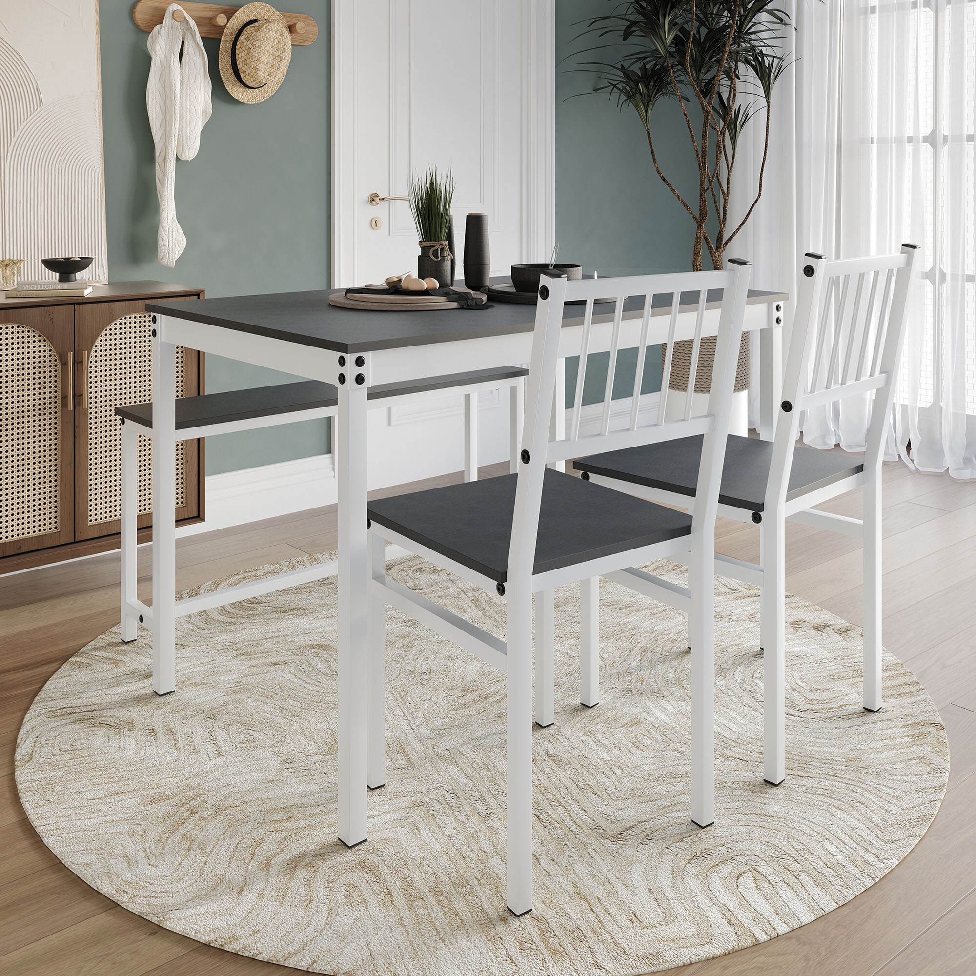 ChaletPosh CM670T43-WT-MT-4X Dining-Sets - View #2