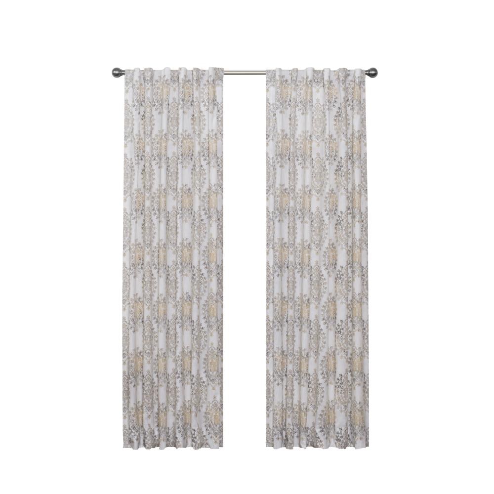 Vue 16822052084GRE 84-in Grey Cotton Light Filtering Rod Pocket Single Curtain Panel