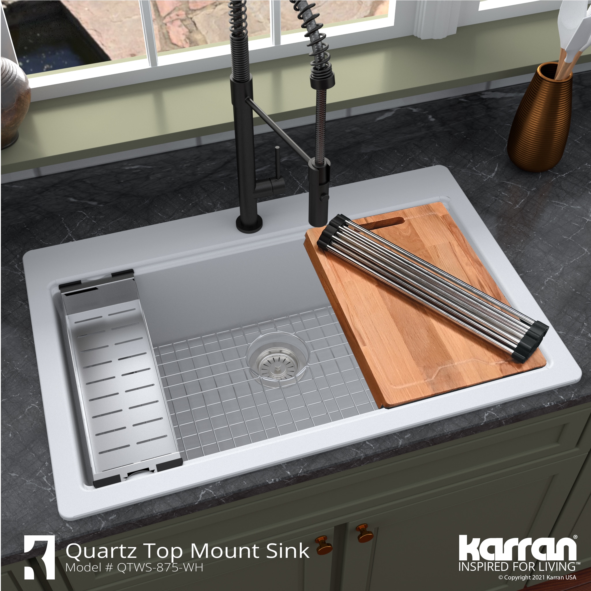 Karran QTWS-875-WH Kitchen-Sinks - View #11