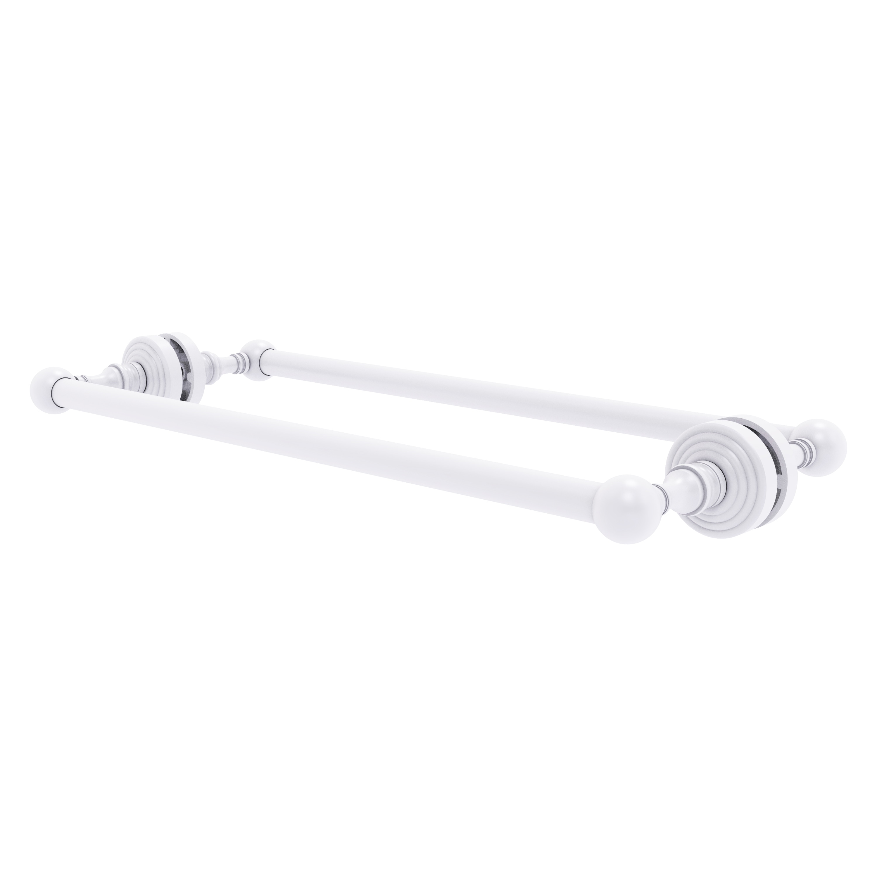 Allied Brass WP-41-BB-18-WHM Waverly Place 18-in double Matte White Wall mount Double Towel Bar