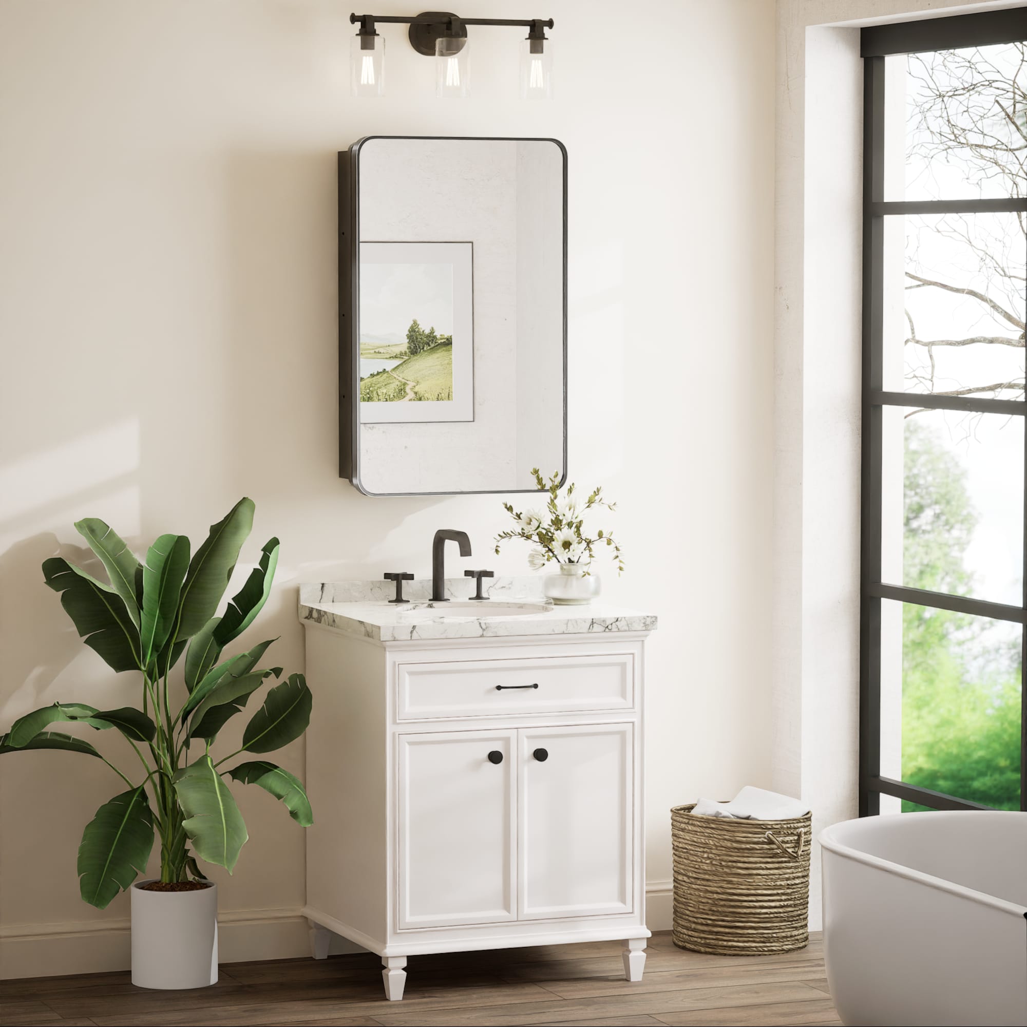 Keonjinn LW-JSKJG-YJ-5181BK Bathroom-Medicine-Cabinets - View #2