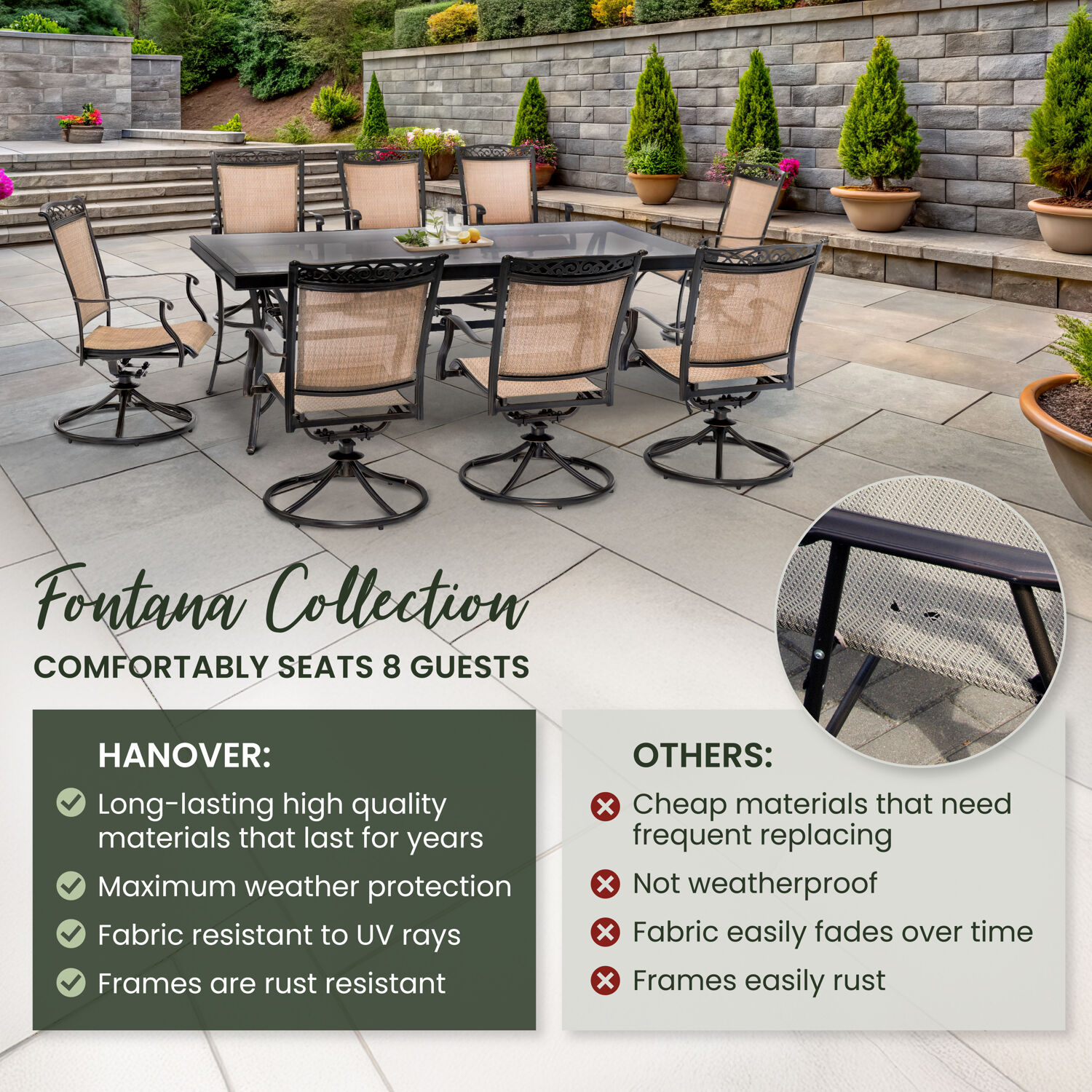 Hanover FNTDN9PCSWG Patio-Dining-Sets - View #4
