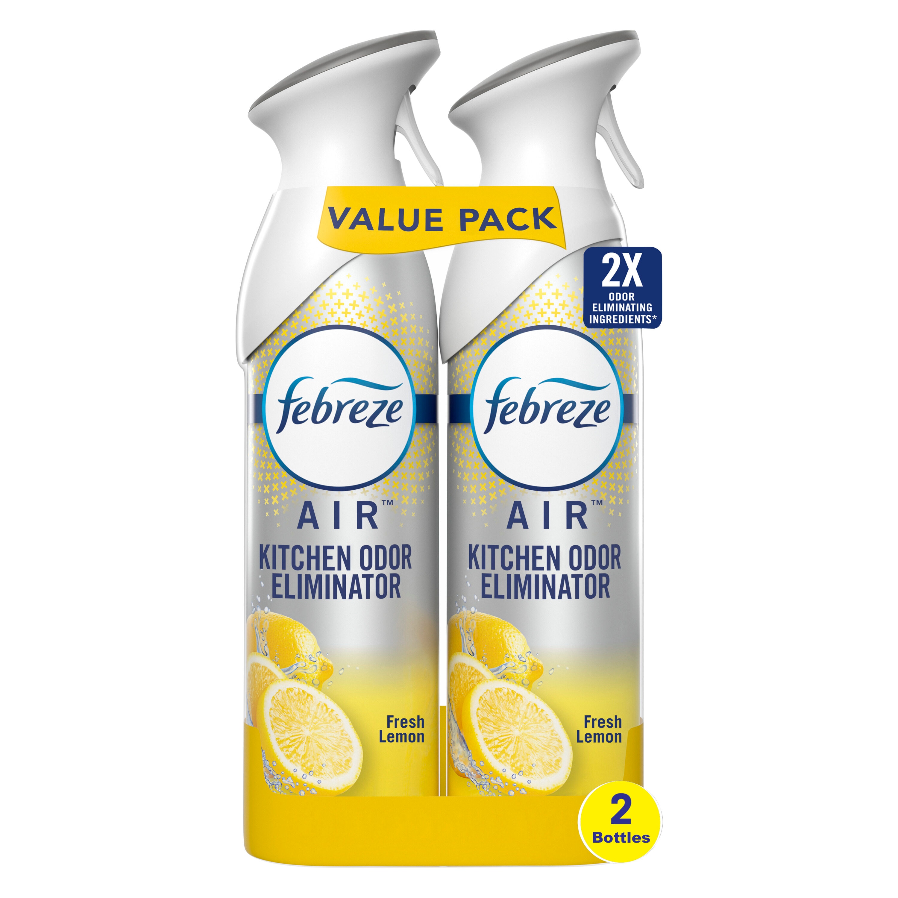Febreze Air Effects Kitchen Odor Fighter, Fresh Lemon, 8.8 oz, 2 ct