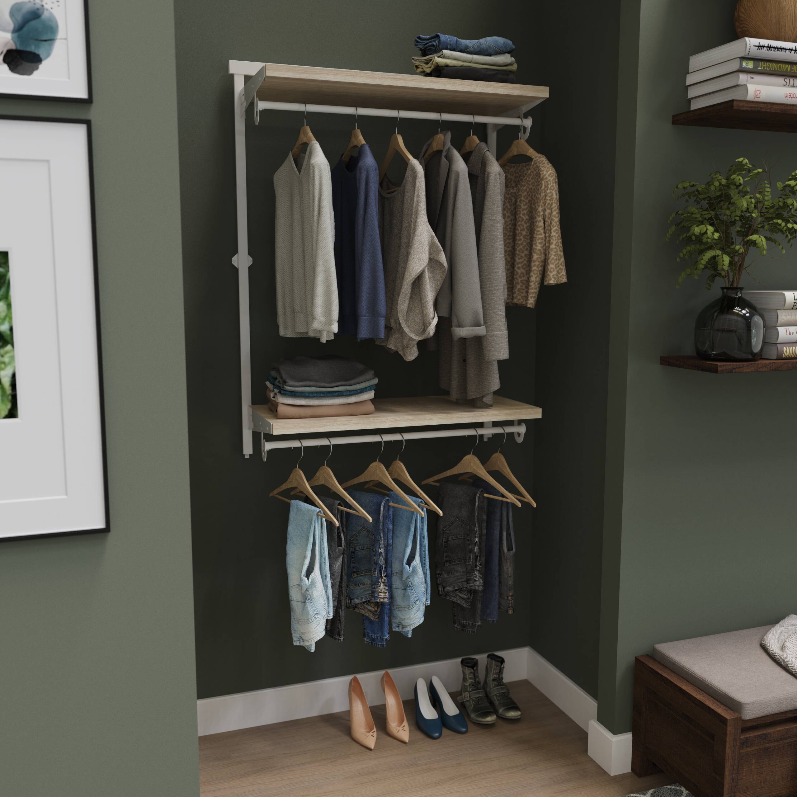 Origin 21 WD3SHK-16-OAK Wood-Closet-Shelves - View #3