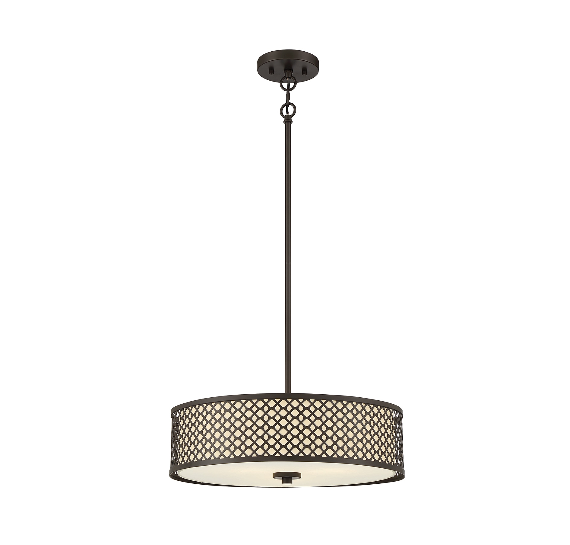 Meridian Lite Trends M70108ORB Meridian 3 -Light Oil Rubbed Bronze Modern/contemporary Drum Medium Hanging Pendant light