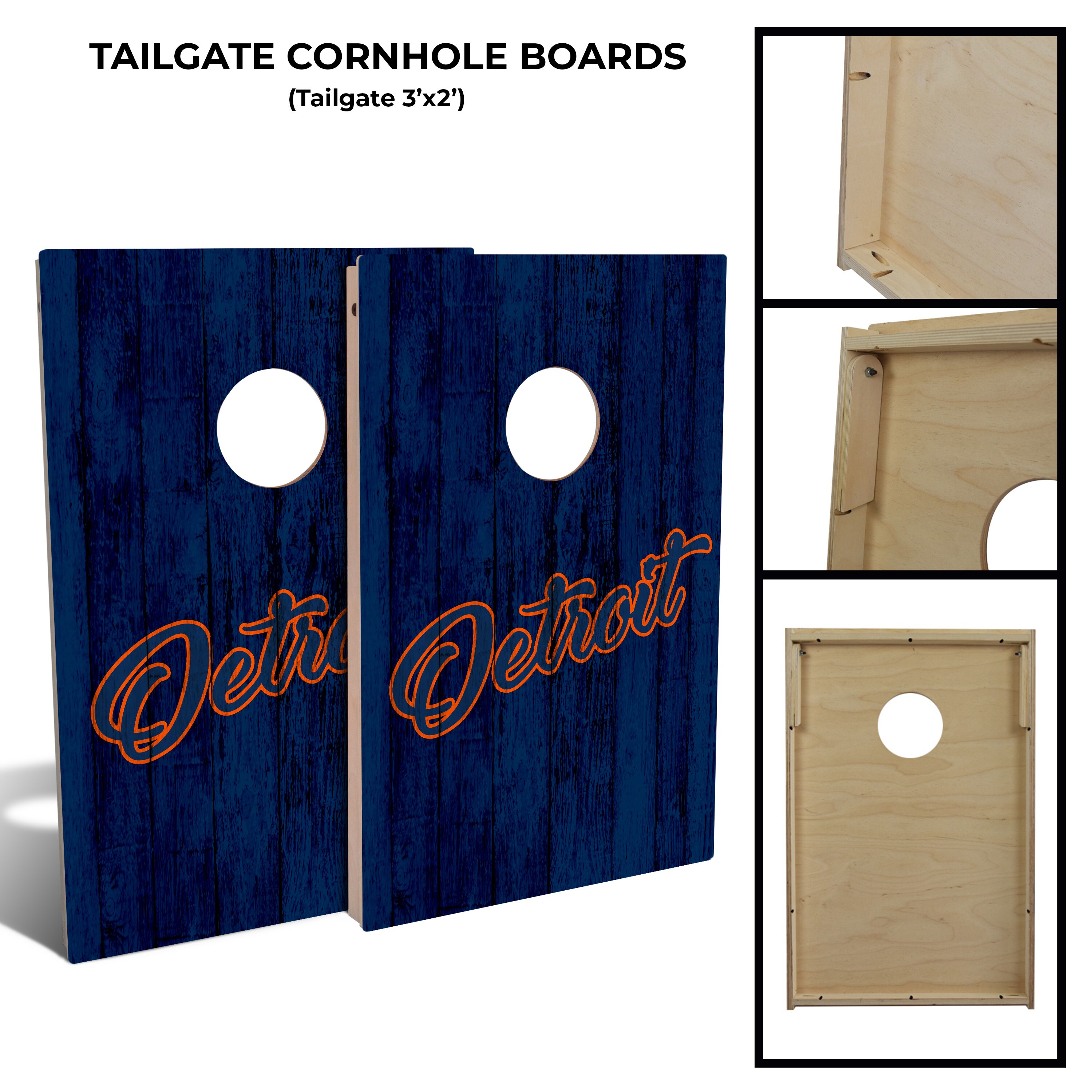 Detroit Lions Go Lions Custom Cornhole boards set