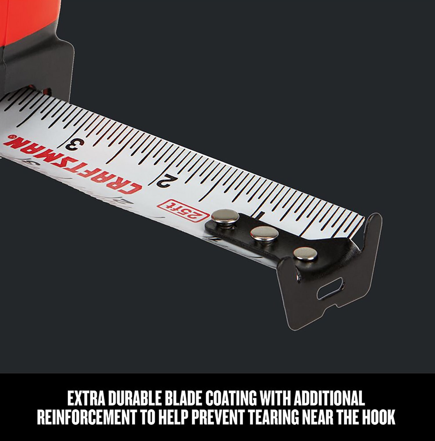 CRAFTSMAN 25-Ft Tape Measure with Fraction Markings, Retractable,  Self-Locking Blade (CMHT37225) 