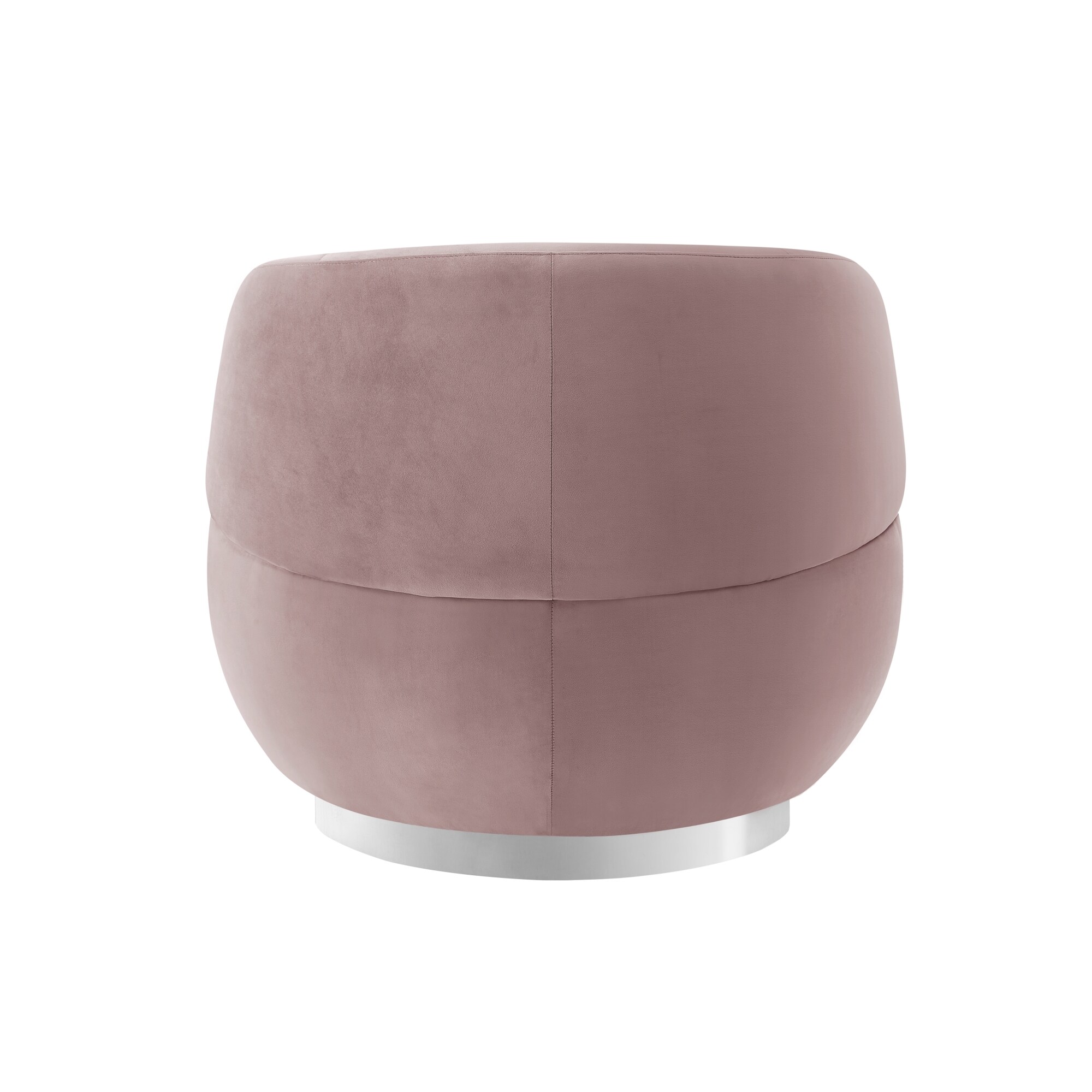 Inspired Home Ilana Modern Blush/Chrome Velvet Swivel Accent Chair in ...