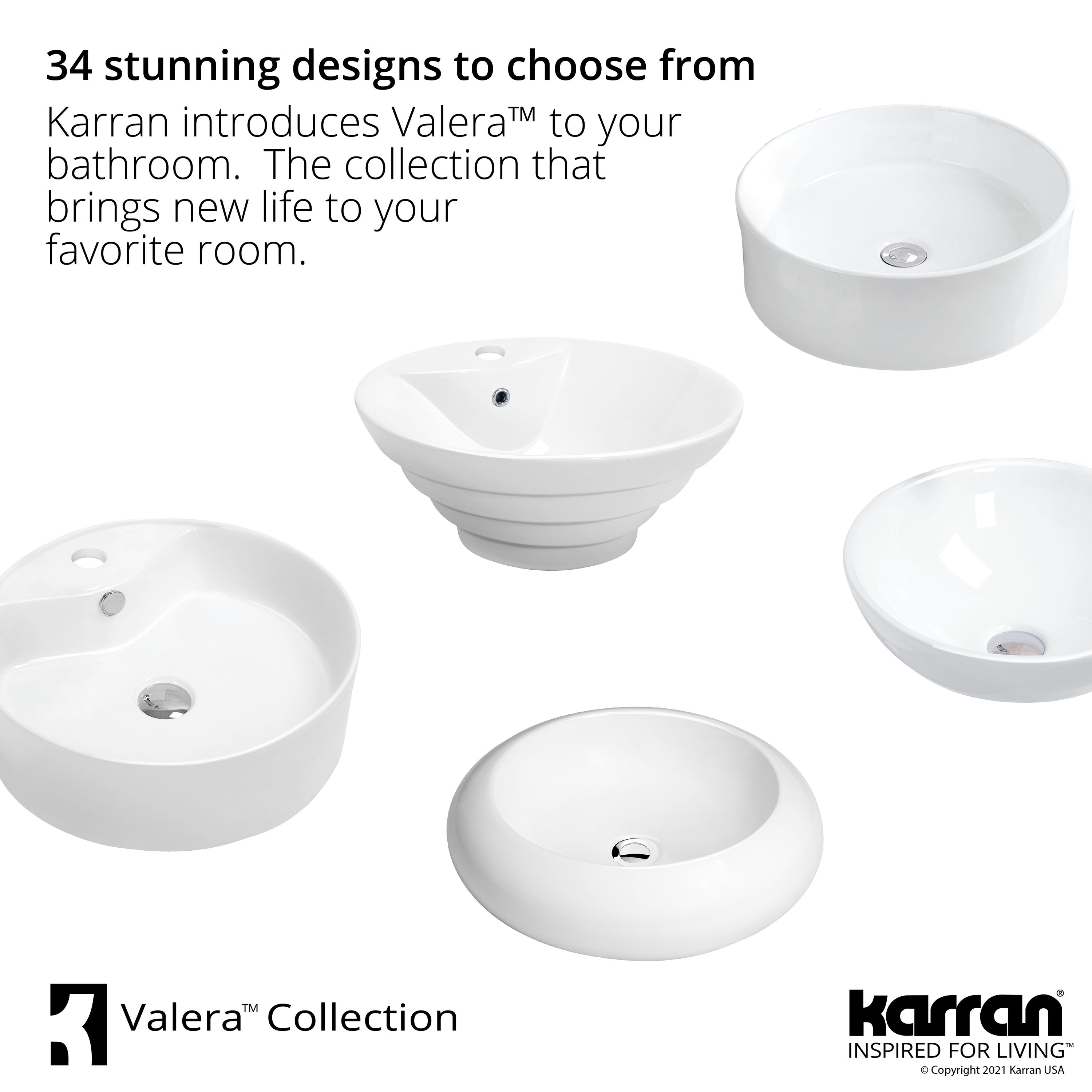 Valera White Ceramic Oval Vessel Bathroom Sink