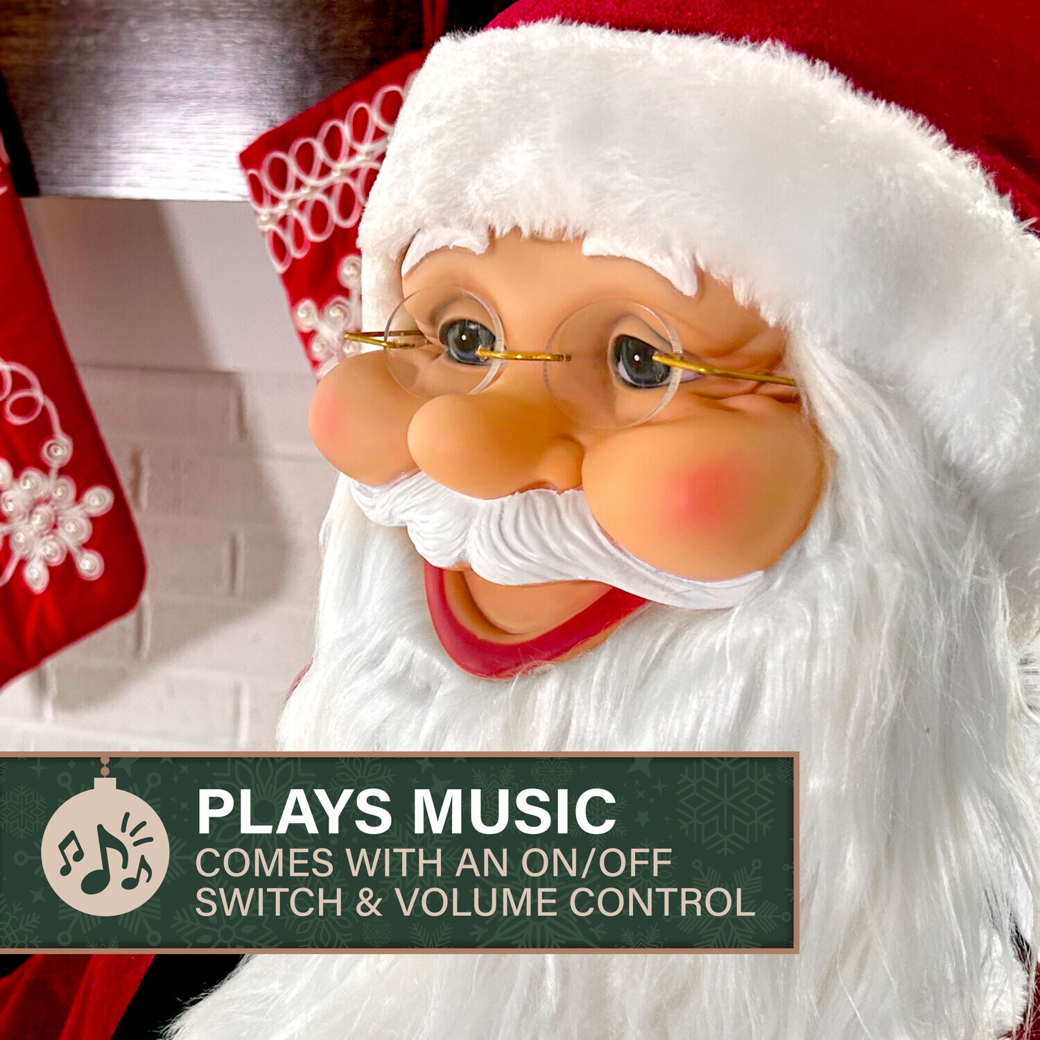 Life-Size Red Velvet Dancing Santa with Teddy Bear