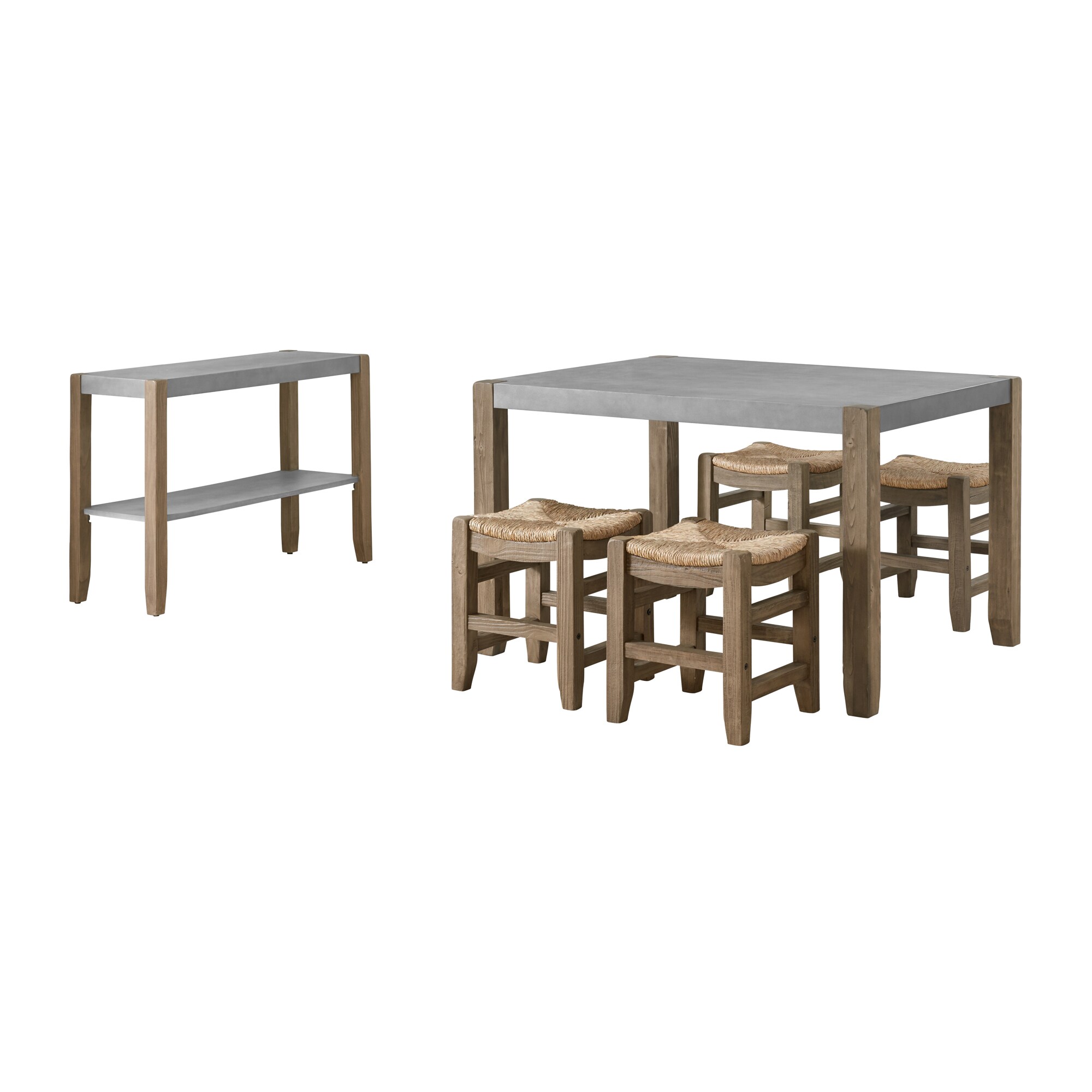 Alaterre Furniture ANNP14172071 Gray Traditional Dining Room Set with Rectangular Table (Seats 4)