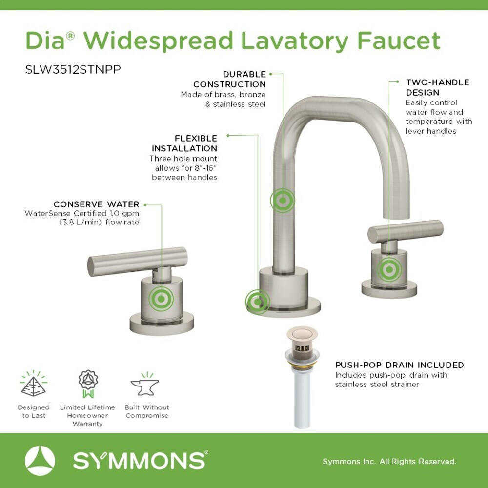 Symmons SLW3512STNPP Lavatory-Faucets - View #4