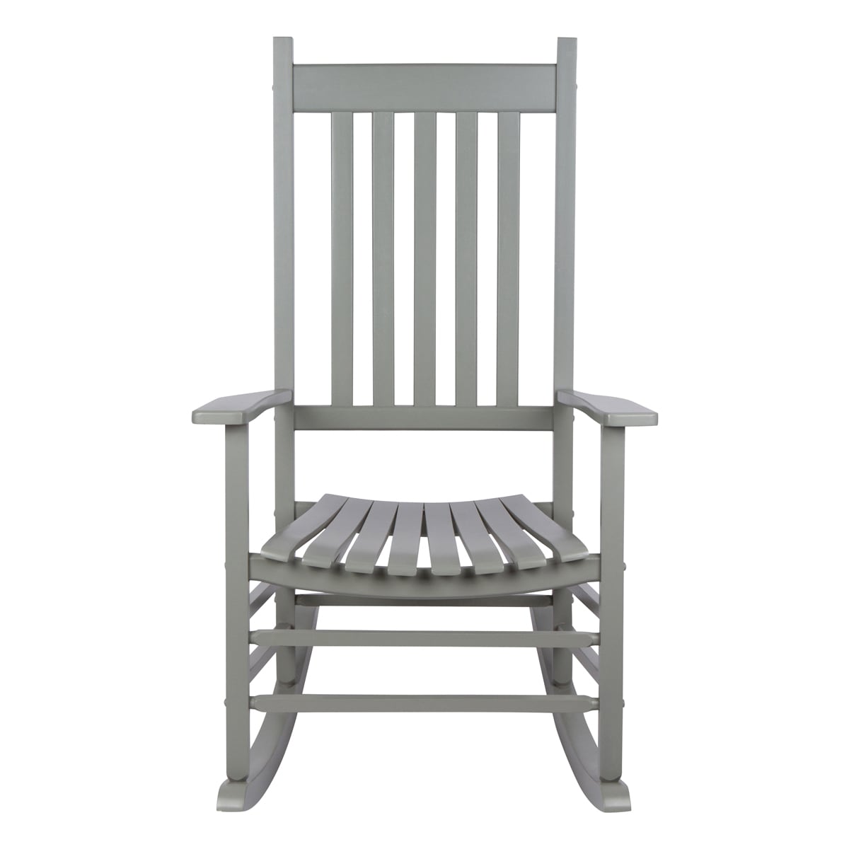 Shine Company 4332SG Storm Grey Wood Frame Rocking Chair with Slat Seat