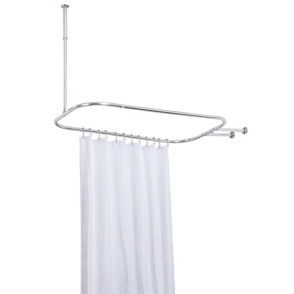 Utopia Alley 24 In To 58 3 Chrome Fixed Clawfoot Tub Shower Curtain Rod At Lowes Com
