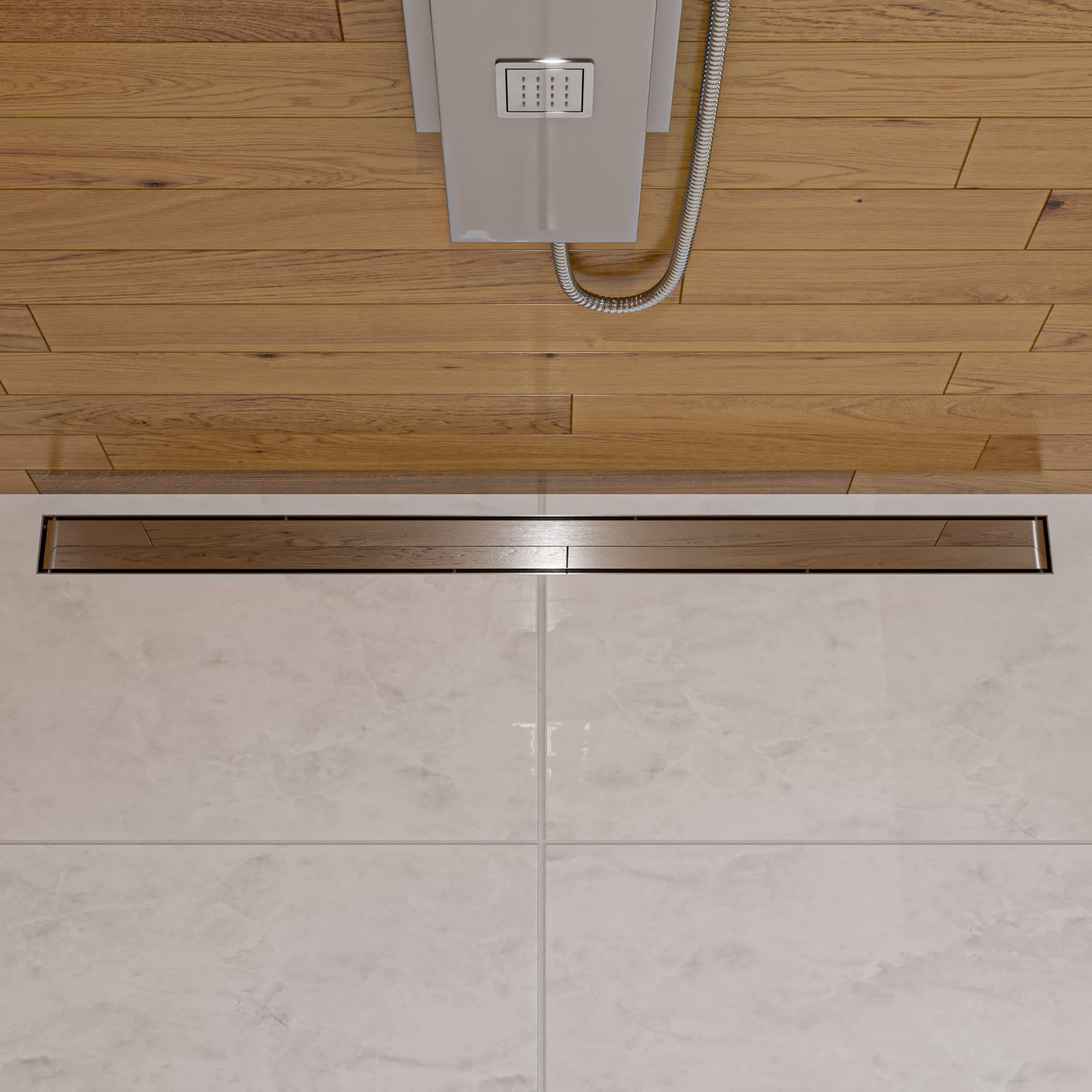 ALFI ABLD47B-PSS ABLD47B-PSS 47-in Polished Stainless Steel Linear Shower Drain with Solid Cover