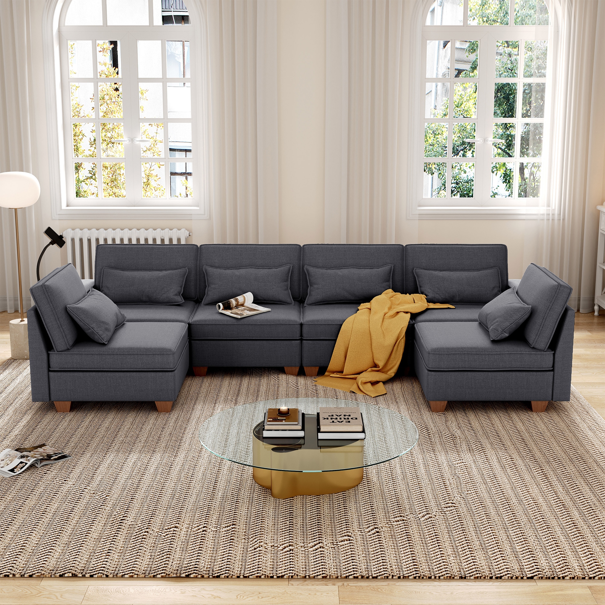 Jarenie YMX05S42-WT 131 Casual Dark Grey Sectional