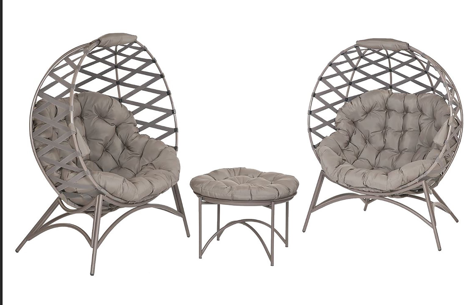 Flowerhouse FHXW400-SAND-SET 3 -Piece 2 Patio Sofa Conversation Set with Tan Cushions