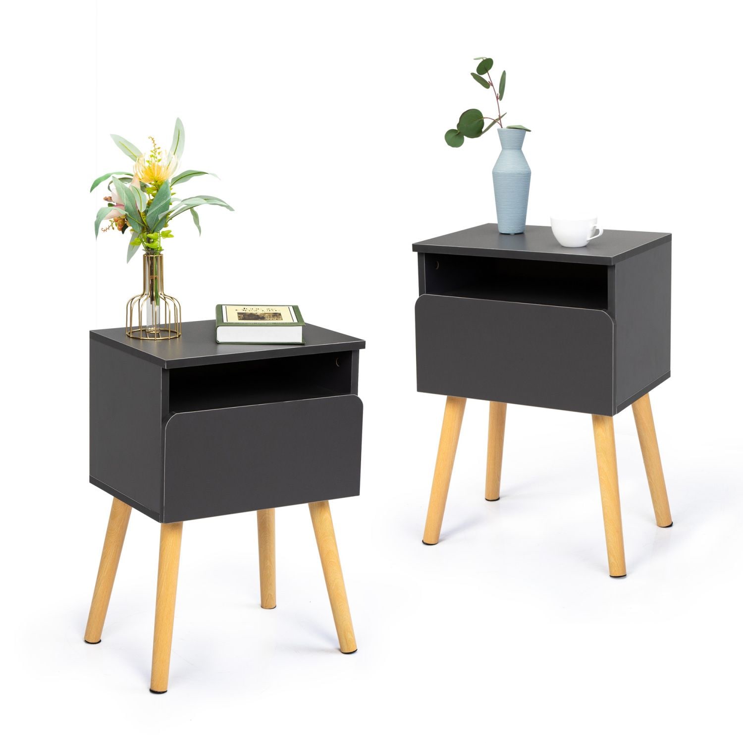 JASMODER W1041B1194 Gray Nightstand