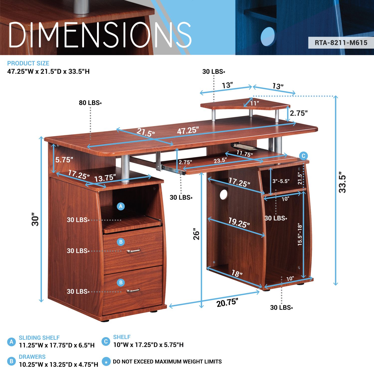 JASMODER RTA-8211-M615 desks - View #4