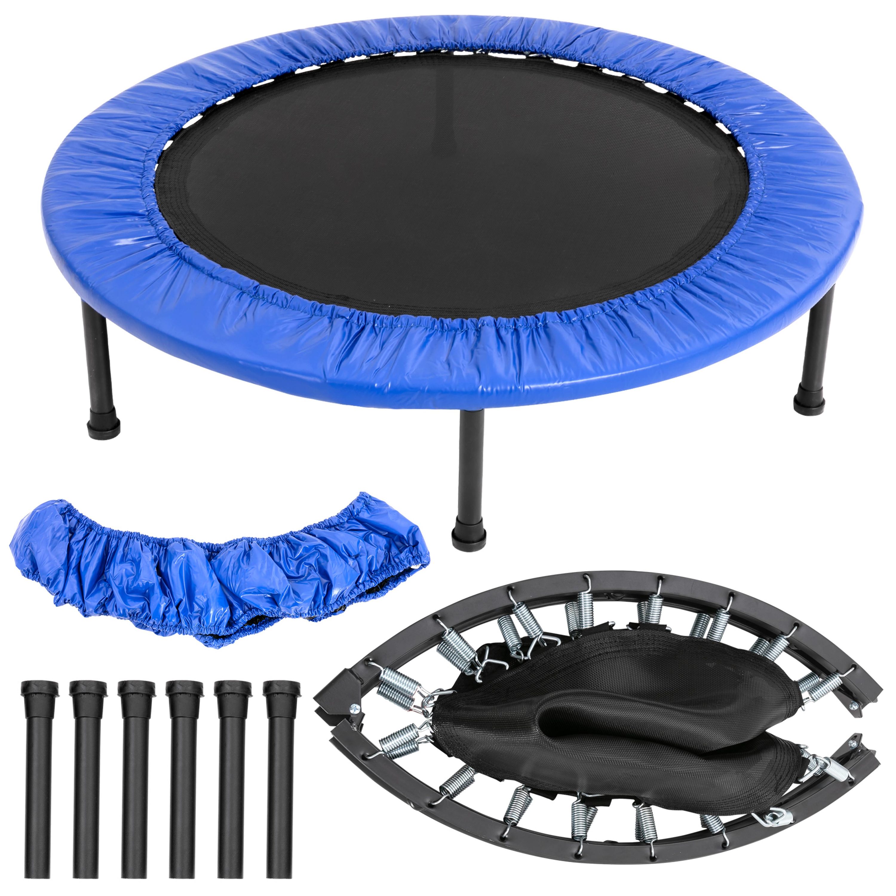 Joyin Turfee 38 in Round Black and Blue Foldable Mini Kids Trampoline Indoor Recreational Trampoline Outdoor for Adults in the Trampolines department Lowes.com