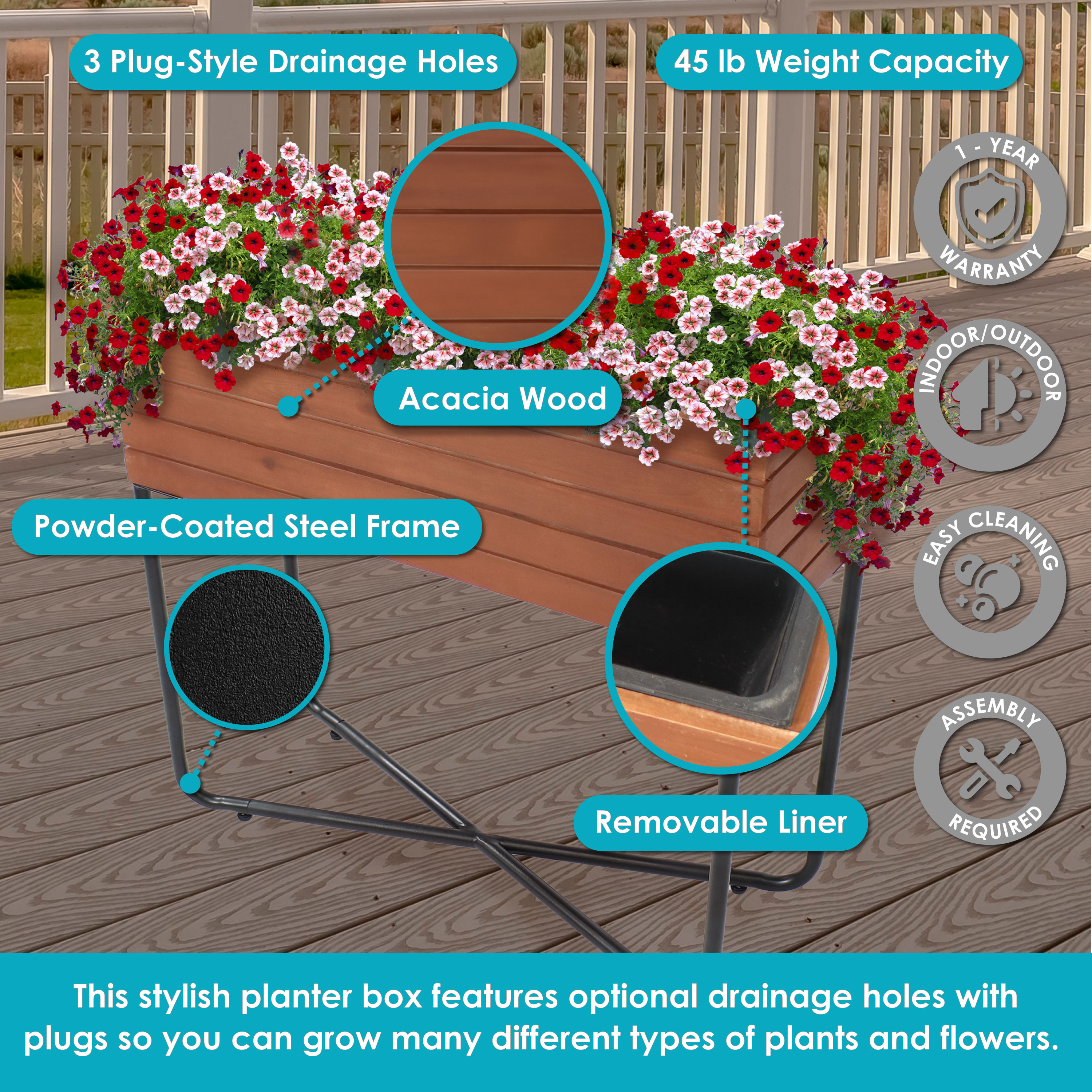 Sunnydaze Decor NPH-410 Planter-Window-Box - View #2