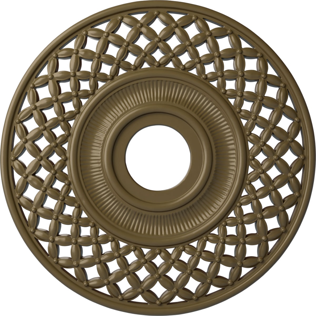 Ekena Millwork CM22RBMMF Robin 22.25-in W x 22.25-in L Painted Mississippi Mud Polyurethane Whole Ceiling Medallion