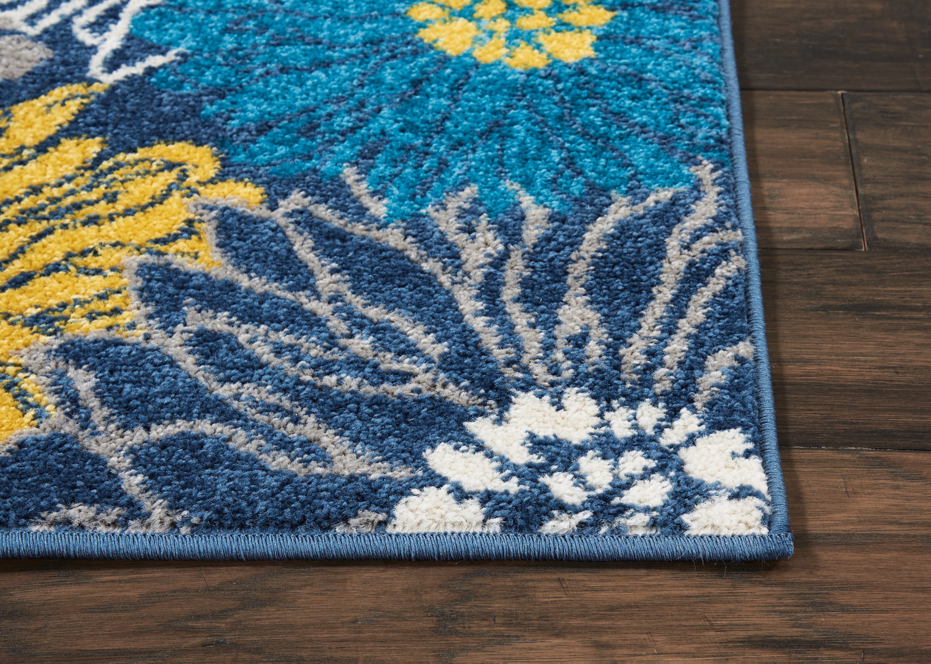 Nourison Passion 2 X 6 (ft) Blue Indoor Abstract Area Rug 99446403032 ...