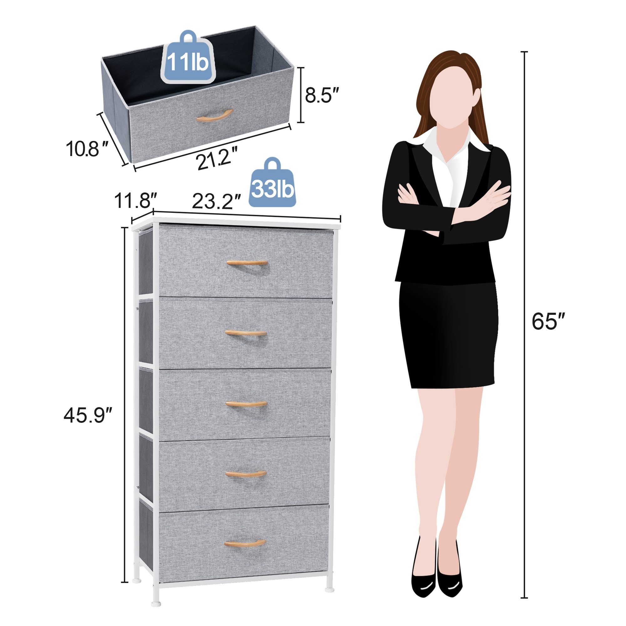 CloudFly CL-HD017LGY dressers - View #6