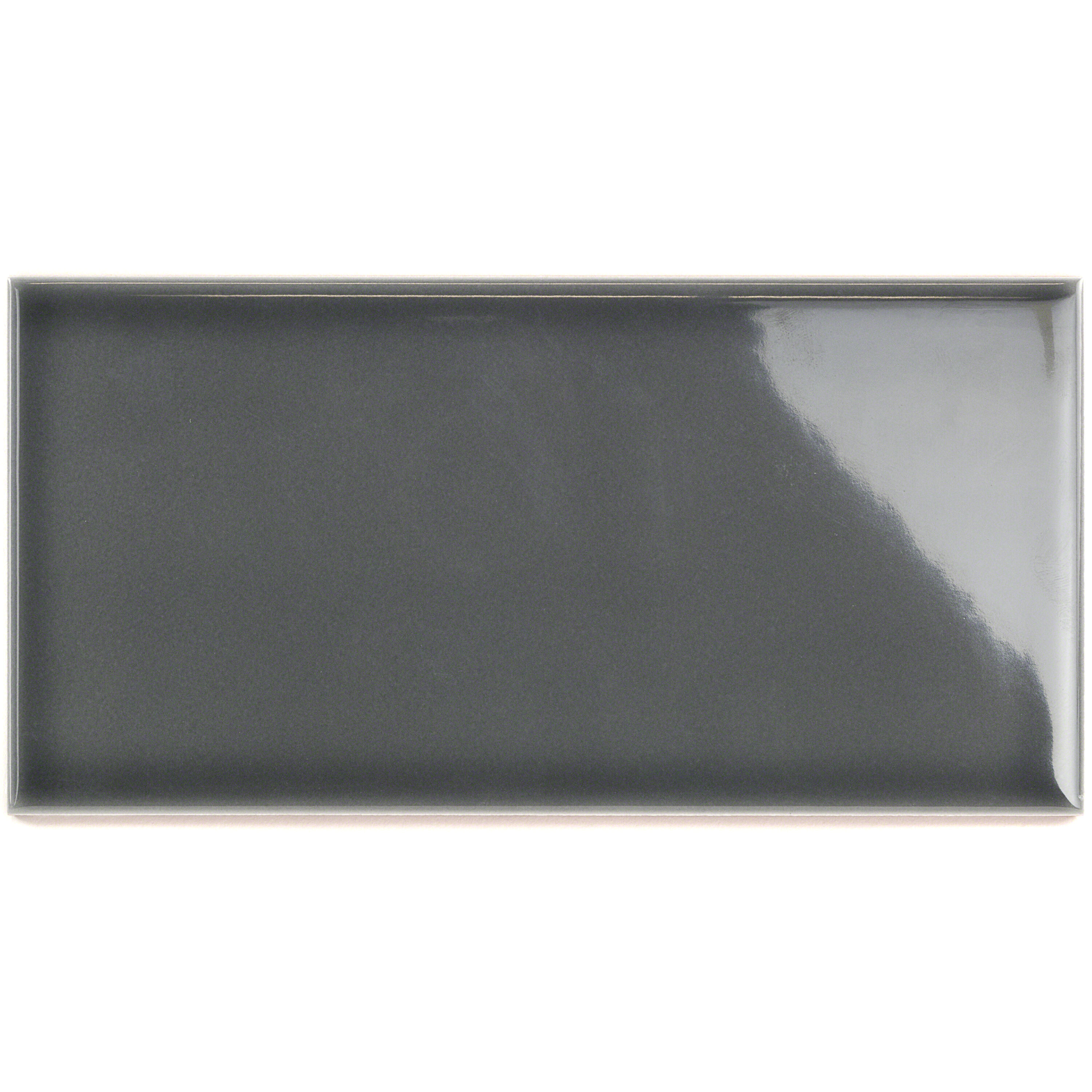 Artmore Tile EXT3RD104329 Sample - Velocity Antracita 4-in x 8-in Polished Ceramic Subway Wall Tile