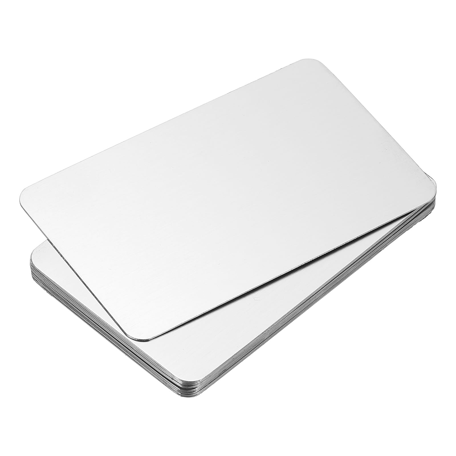 PATIKIL 0.3mm Stainless Steel Metal Business Cards 12pcs Blank Name Card Laser Engraving for DIY Gift Cards Silver