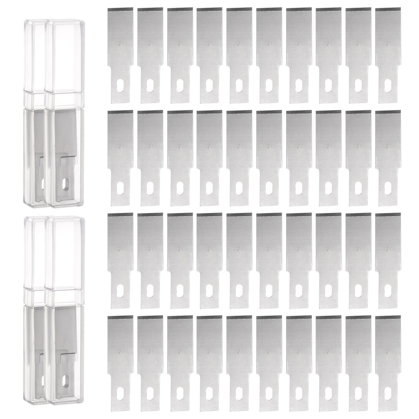 Harfington 40pcs Exacto Knife Blades #21 Hobby Knife Replacement Blades Spare Precision Exacto Blades Hobby Knife Blade Refills for DIY Art Cutting Carving Scrapbooking Stencil #S25122400UX5302