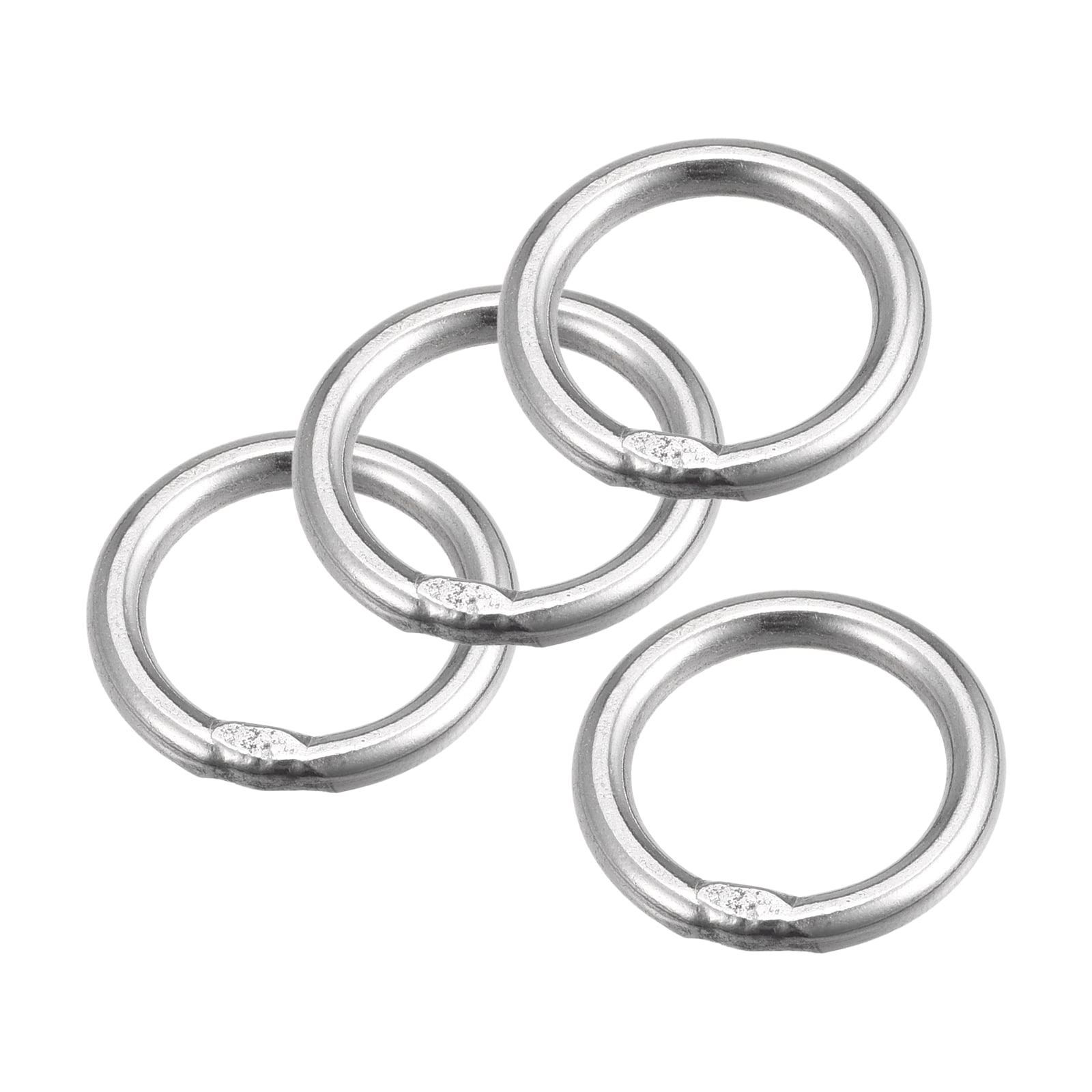 Unique Bargains 316 Stainless Steel Round Ring Welded O-Rings 15mm(0.59 Inch) ID 3mm Thick 4pcs