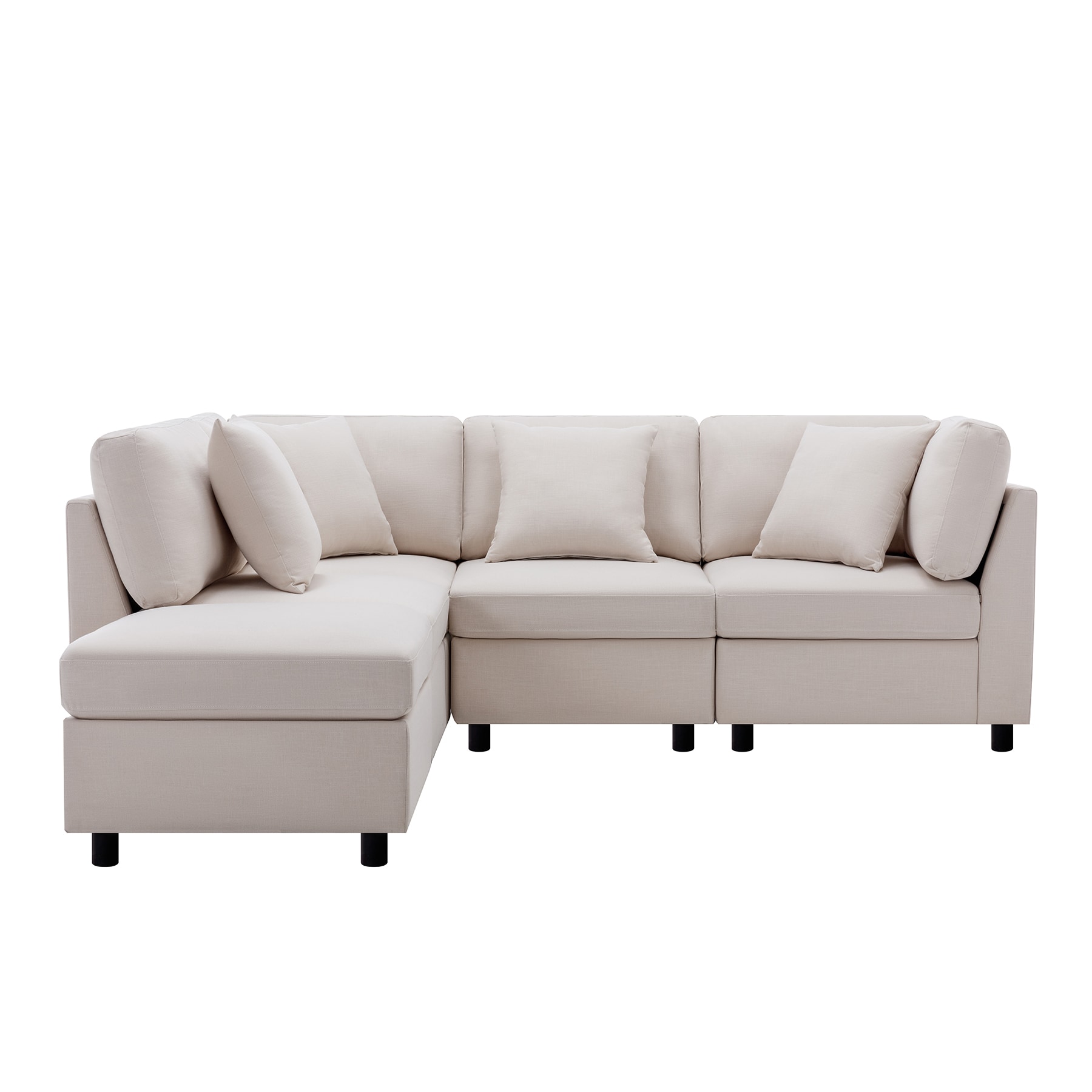 FARATI 7502-4-BEIGE 96.75-Inches Modern Off-white Sectional