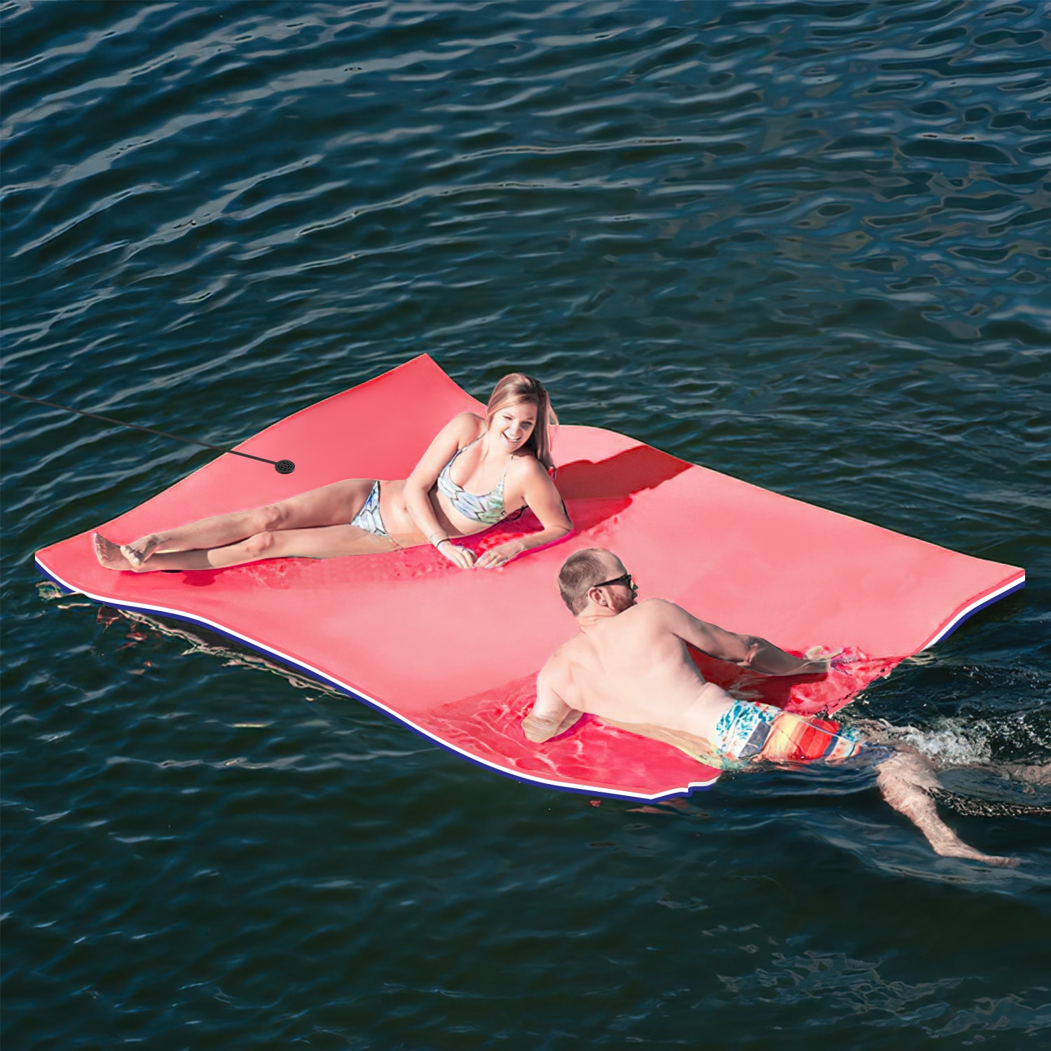 RaDEWAY S0030104-REBL-7FT 84-in x 36-in 2 -Seat RedWhiteBlue Foam raft
