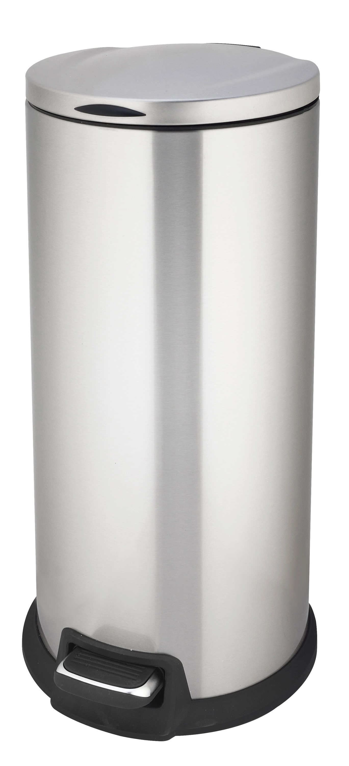 MOXIE 30-Liter Chrome Steel Kitchen Trash Can with Lid Indoor at Lowes.com