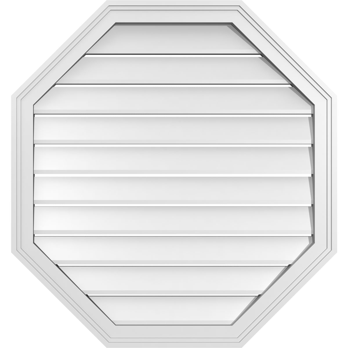 Ekena Millwork GVPOV30X3202SF 30-Inches x 32-Inches Off-white Octagon PVC Gable Louver Vent