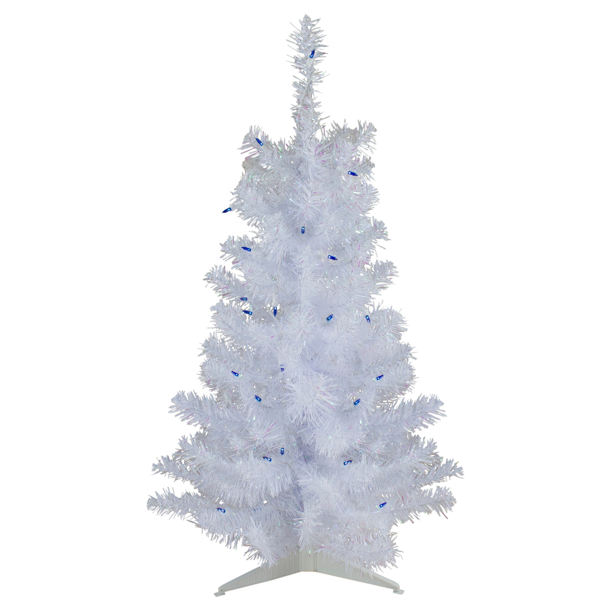 Northlight 32624671 3-ft Pine Pre-lit White Artificial Christmas Tree with Blue Incandescent Lights