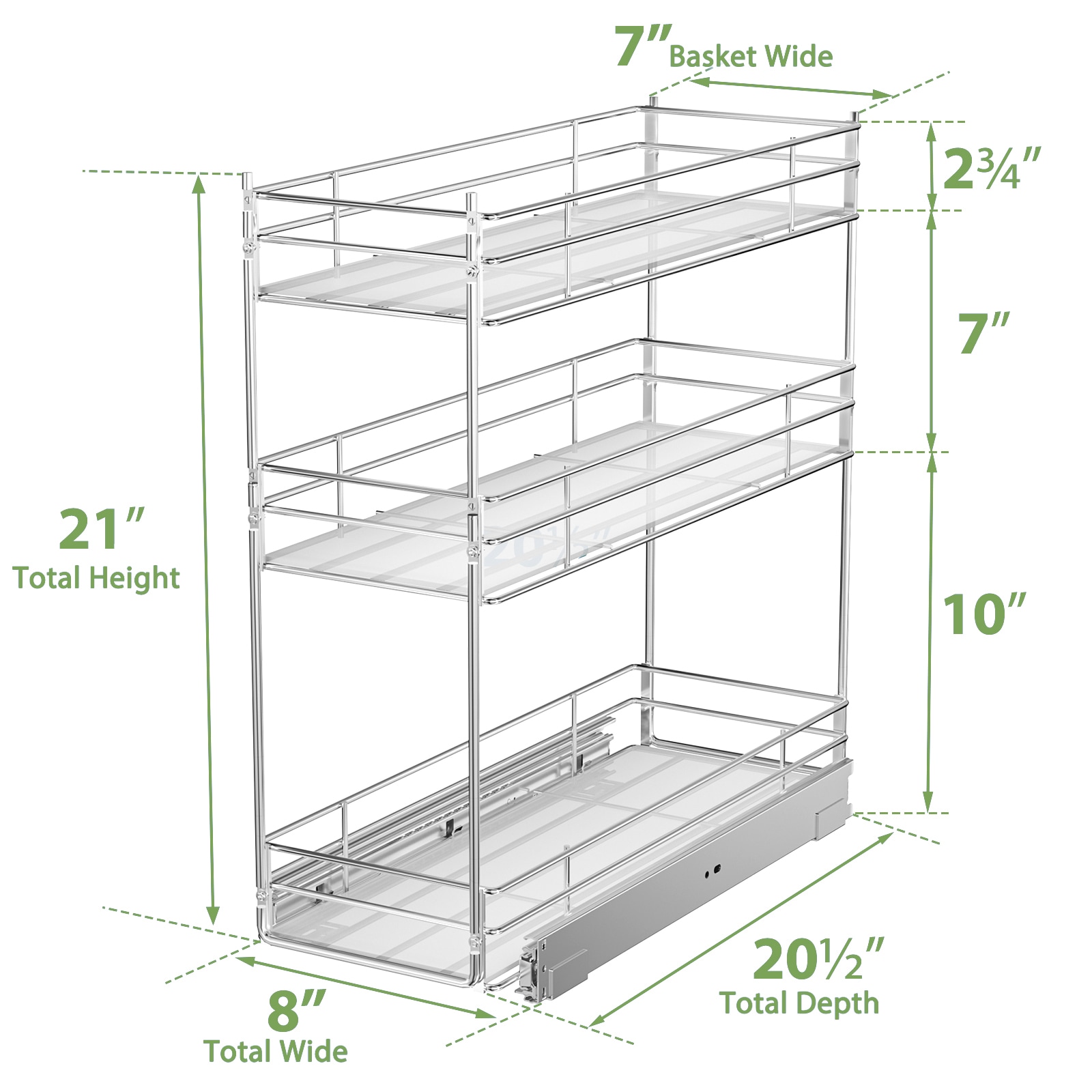 LOVMOR 3TIER-SPICESHUXIAN-8 Pull-Out-Cabinet-Baskets - View #3