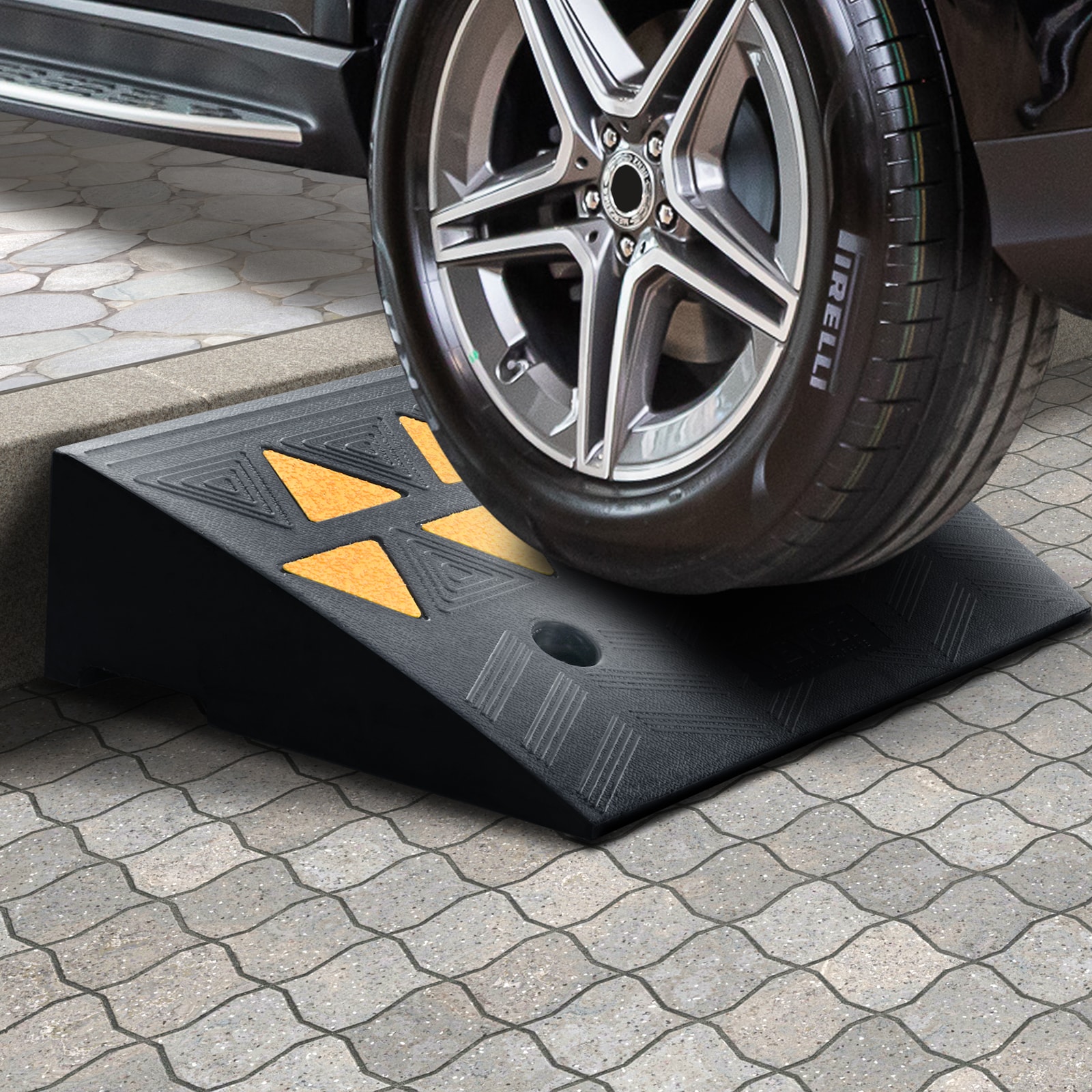 VEVOR Rubber Curb Ramp 2 Pack, 5 Rise Height Heavy-Duty 33069 lbs 15 T ...